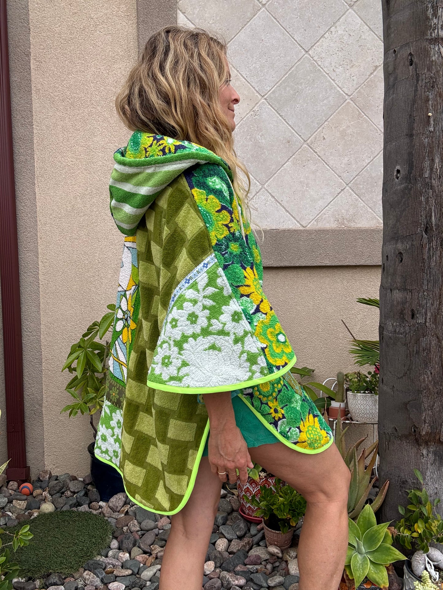*Green & Blue Towel Dress/ Poncho