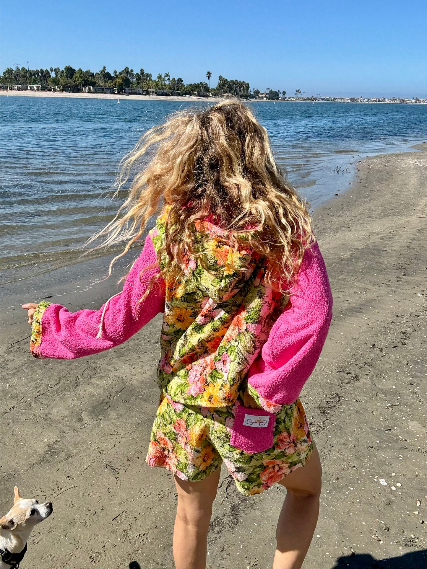*Floral & Pink Terry Beach Set