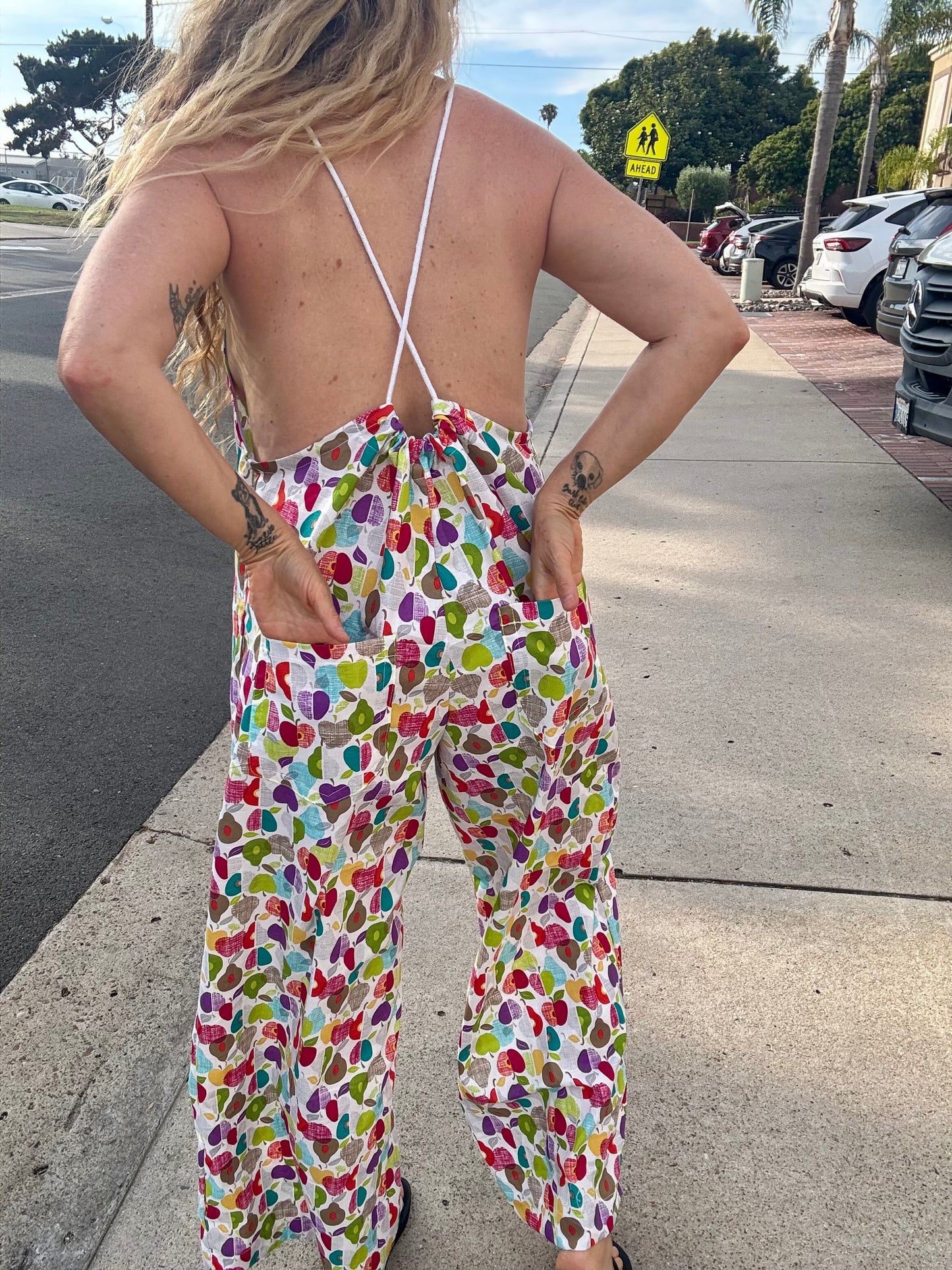 * Rope Romper ~ Rainbow Pears & Apples