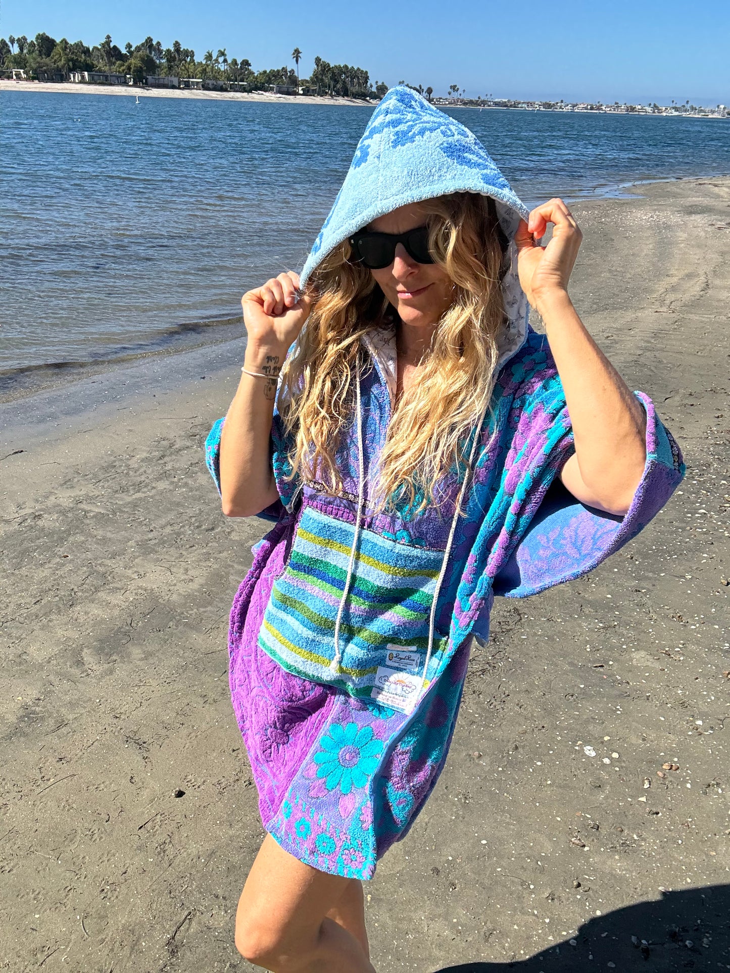 *Purple and Blue Towel Dress/Poncho