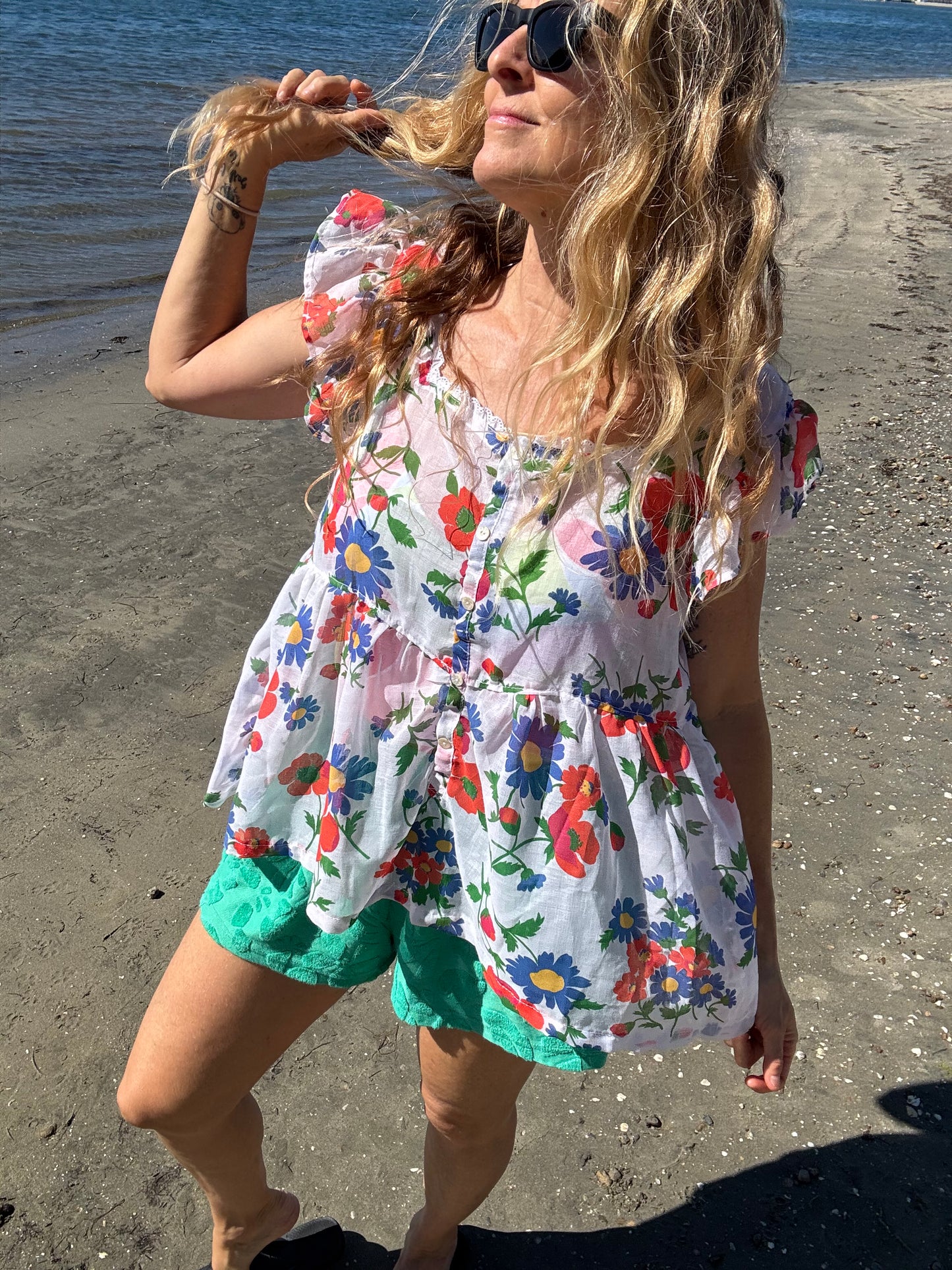*Sheer Floral Top (Laura Ashley Style)