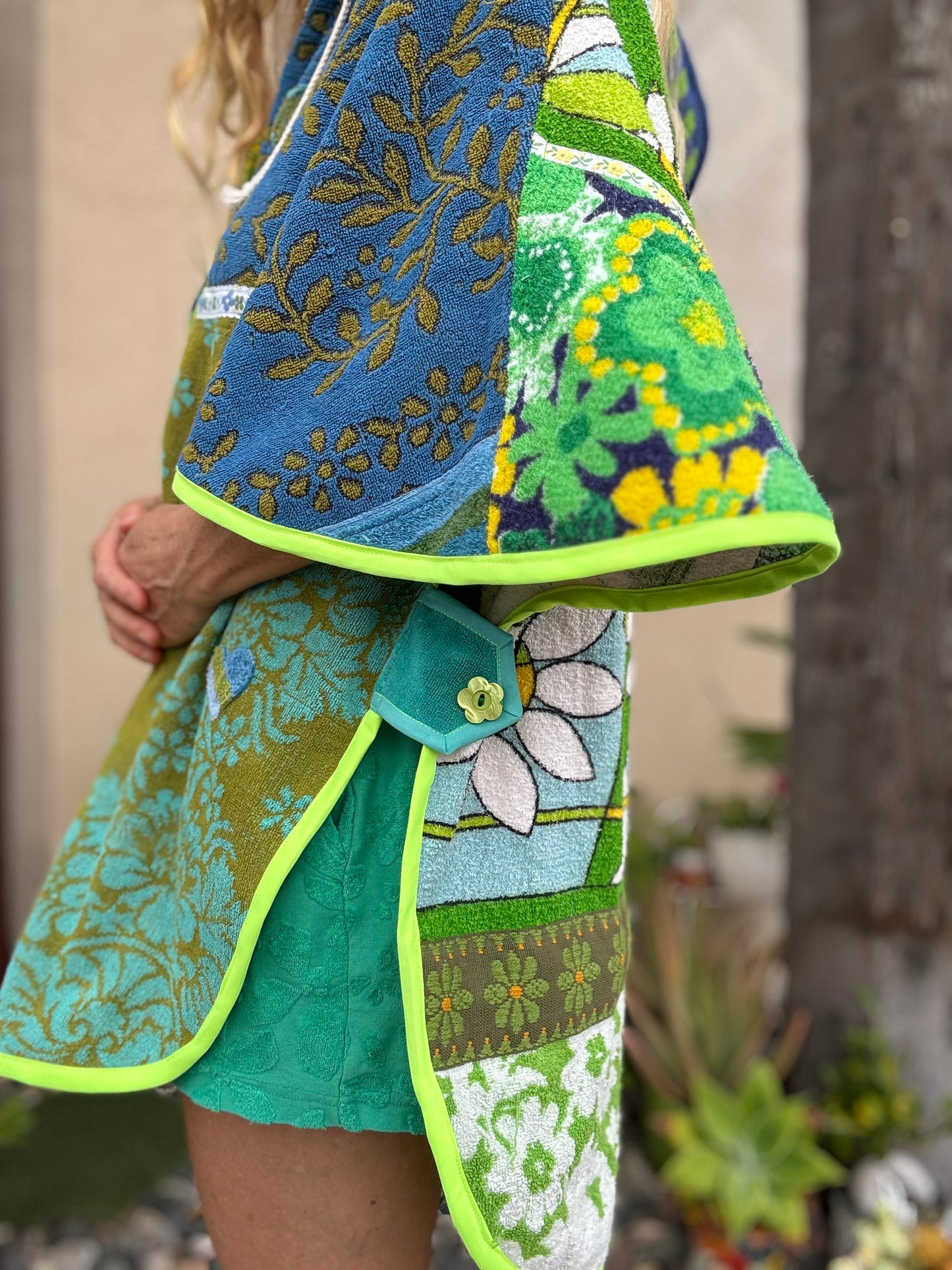 *Green & Blue Towel Dress/ Poncho