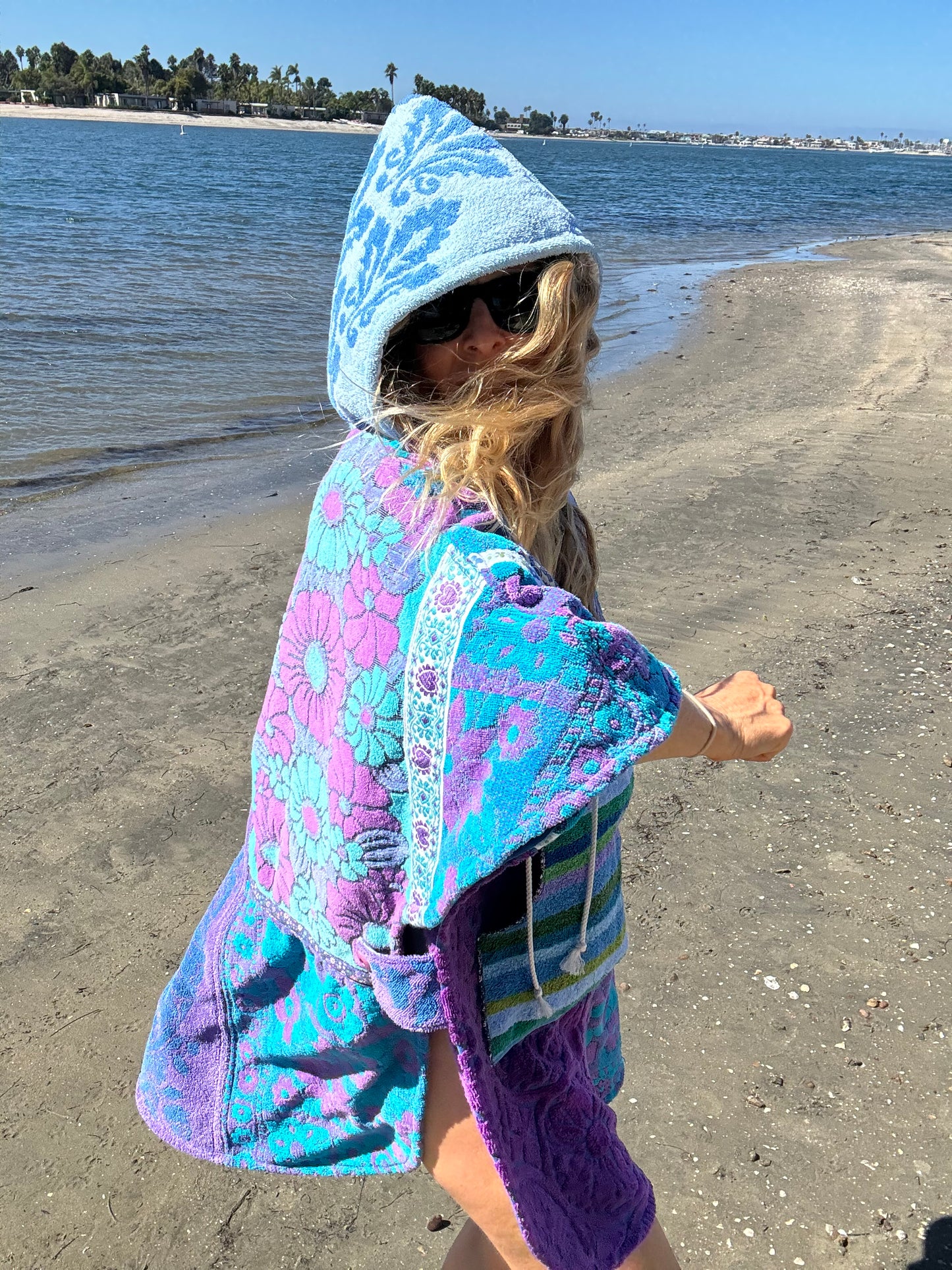 *Purple and Blue Towel Dress/Poncho
