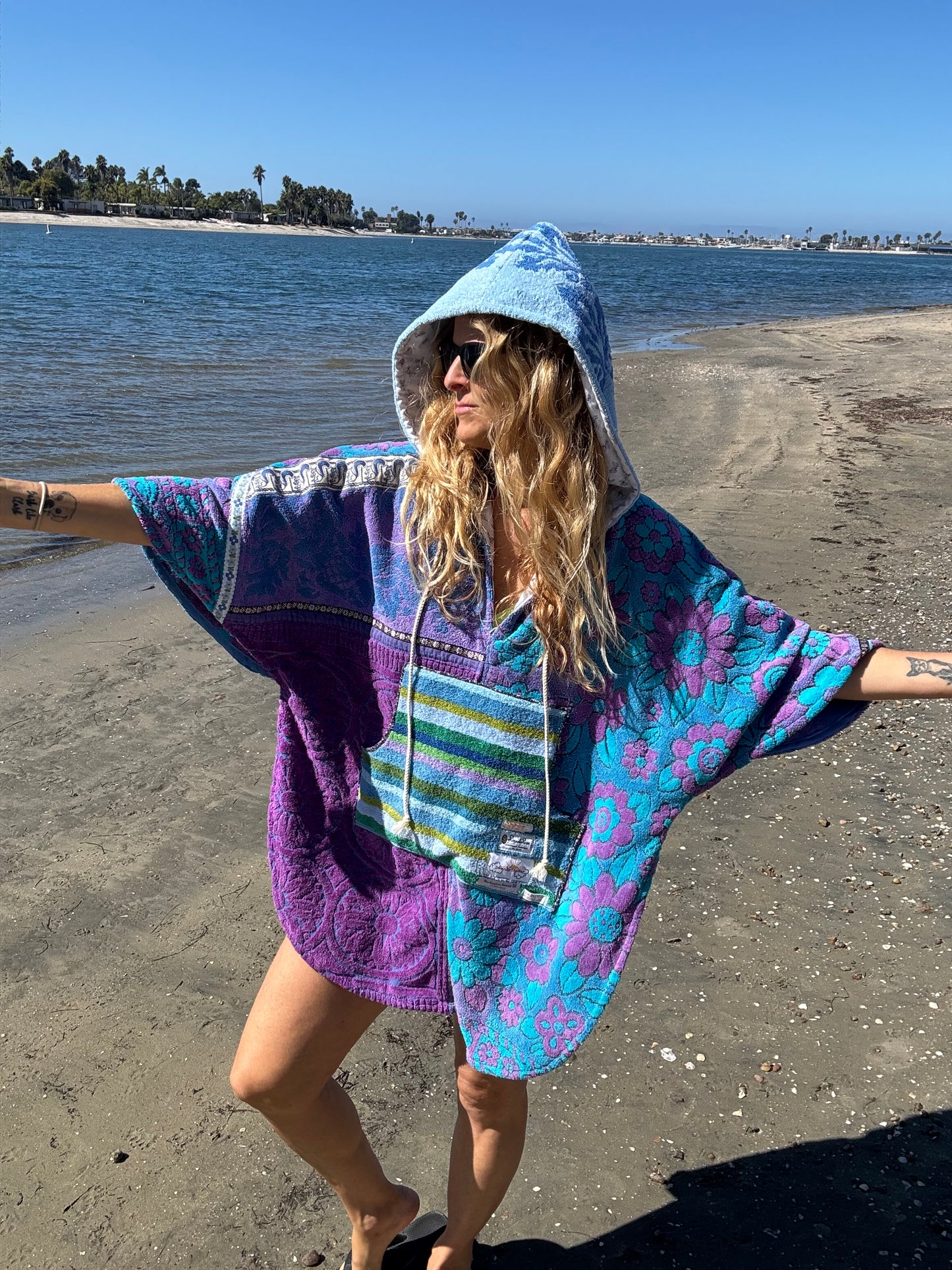*Purple and Blue Towel Dress/Poncho