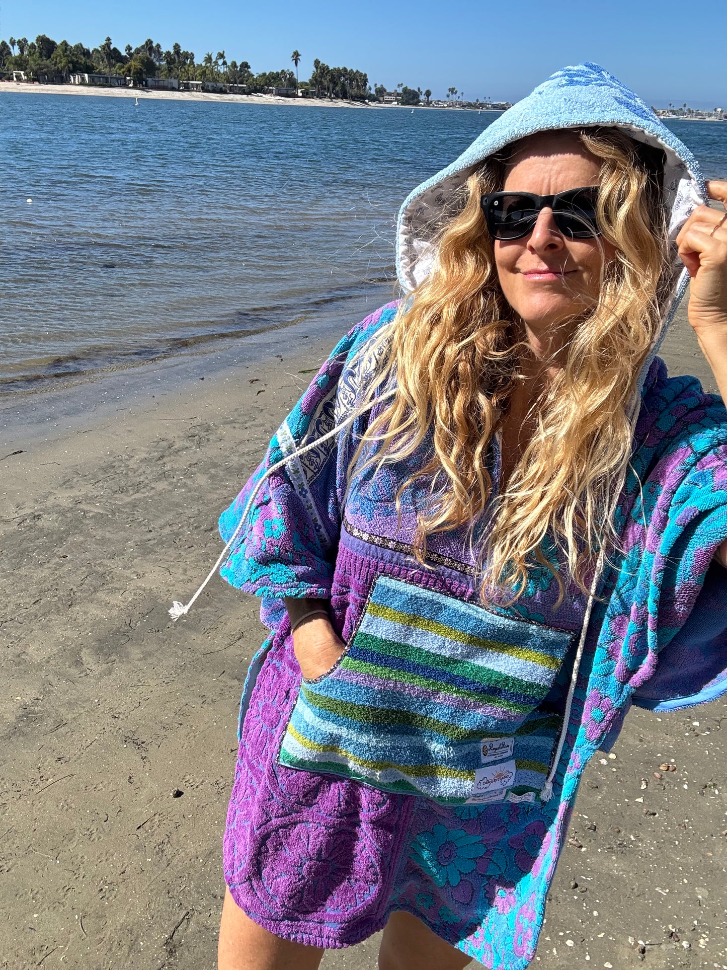 *Purple and Blue Towel Dress/Poncho
