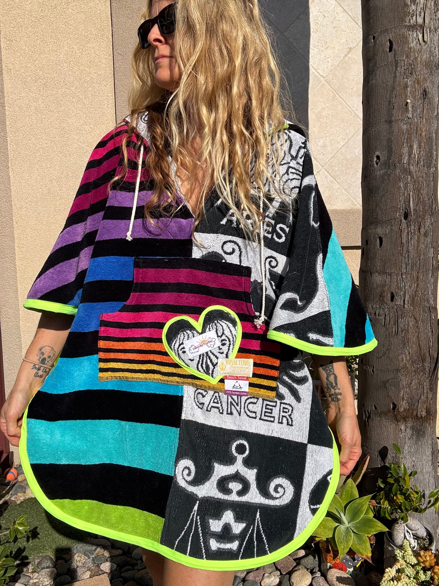 *Rainbow Zodiac Towel Dress / Poncho