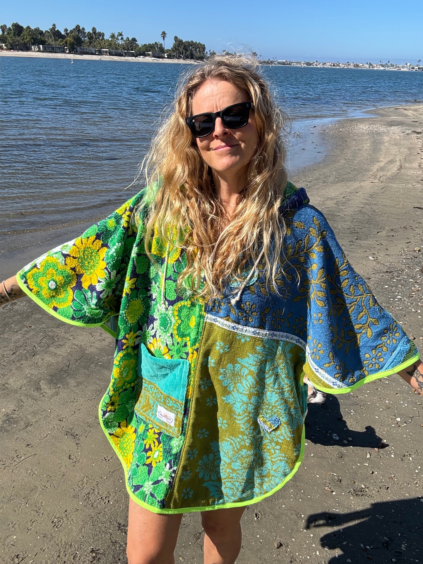 *Green & Blue Towel Dress/ Poncho