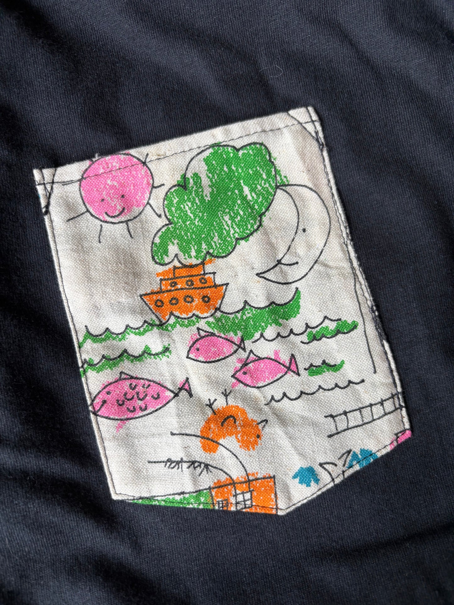 Men’s Large pocket tee- Kids Drawing