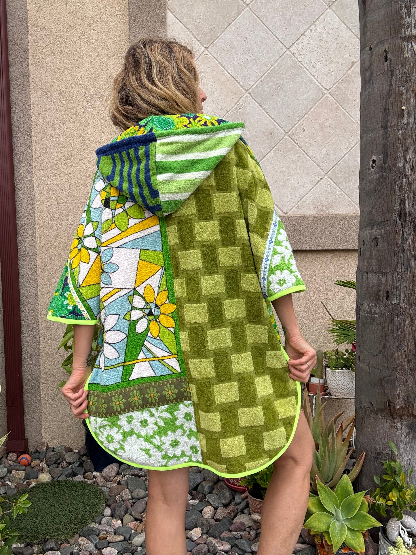 *Green & Blue Towel Dress/ Poncho