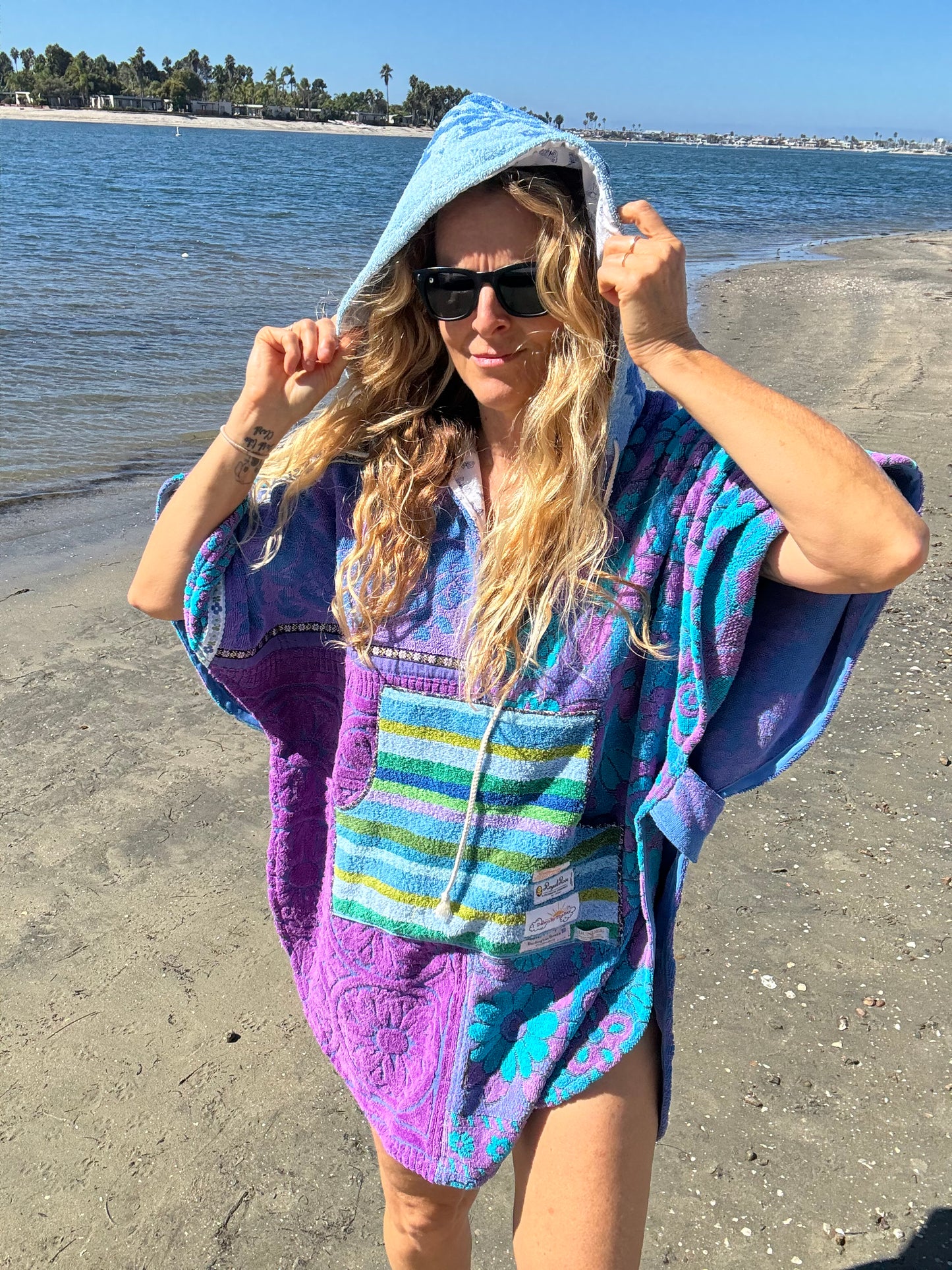 *Purple and Blue Towel Dress/Poncho