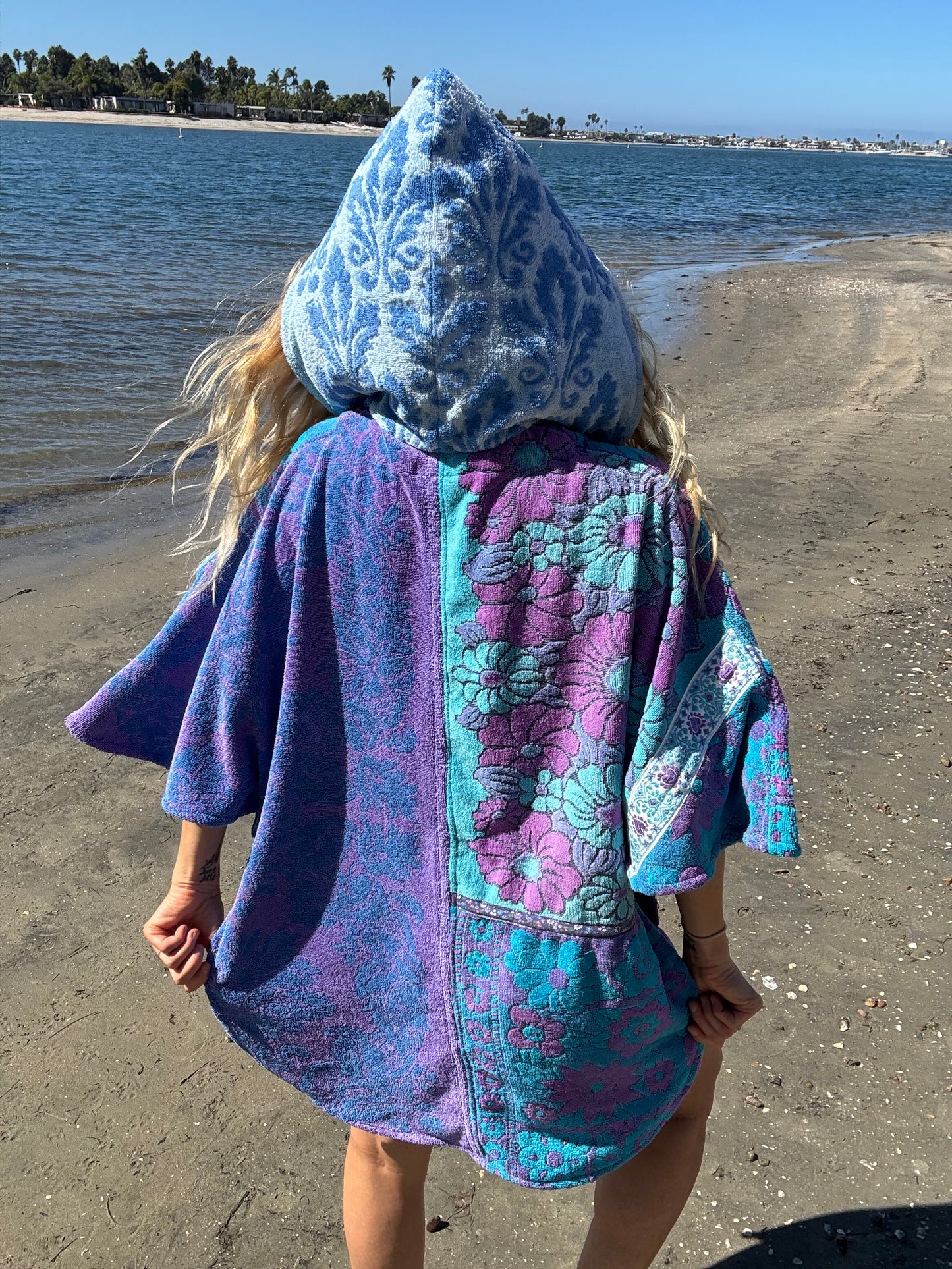 *Purple and Blue Towel Dress/Poncho