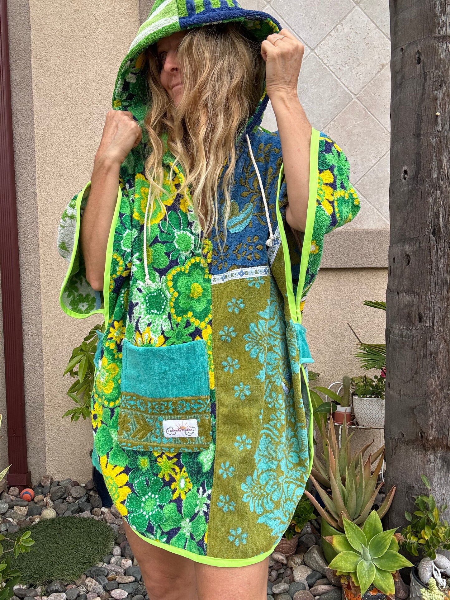*Green & Blue Towel Dress/ Poncho