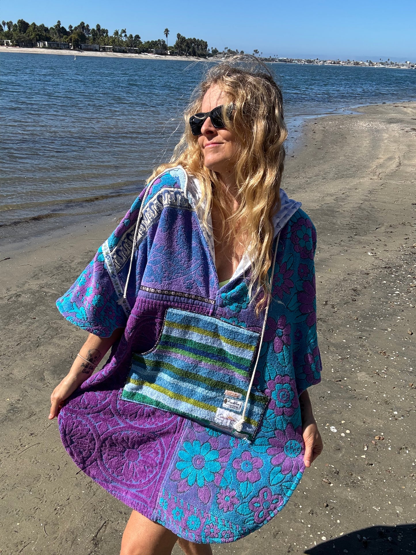 *Purple and Blue Towel Dress/Poncho
