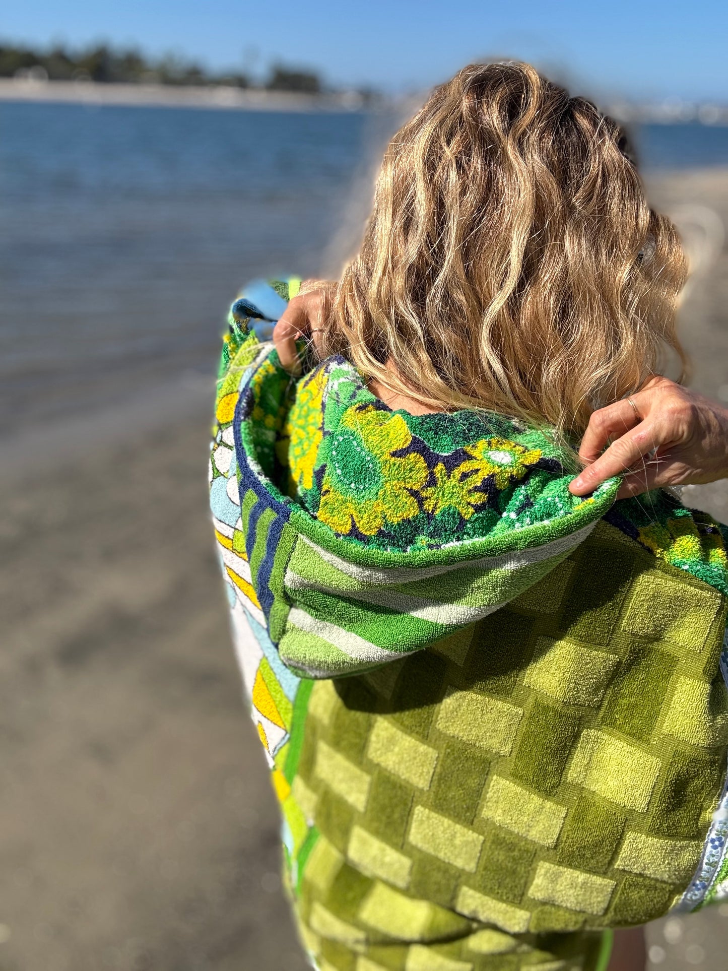 *Green & Blue Towel Dress/ Poncho