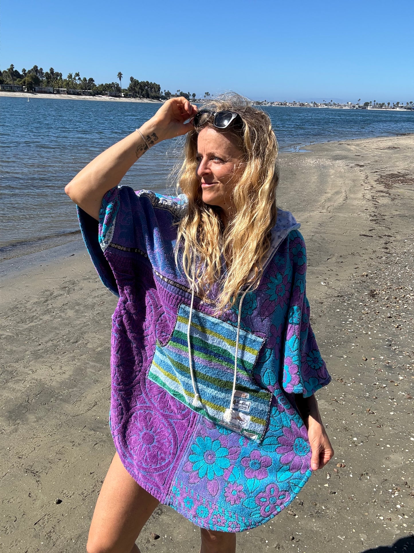 *Purple and Blue Towel Dress/Poncho