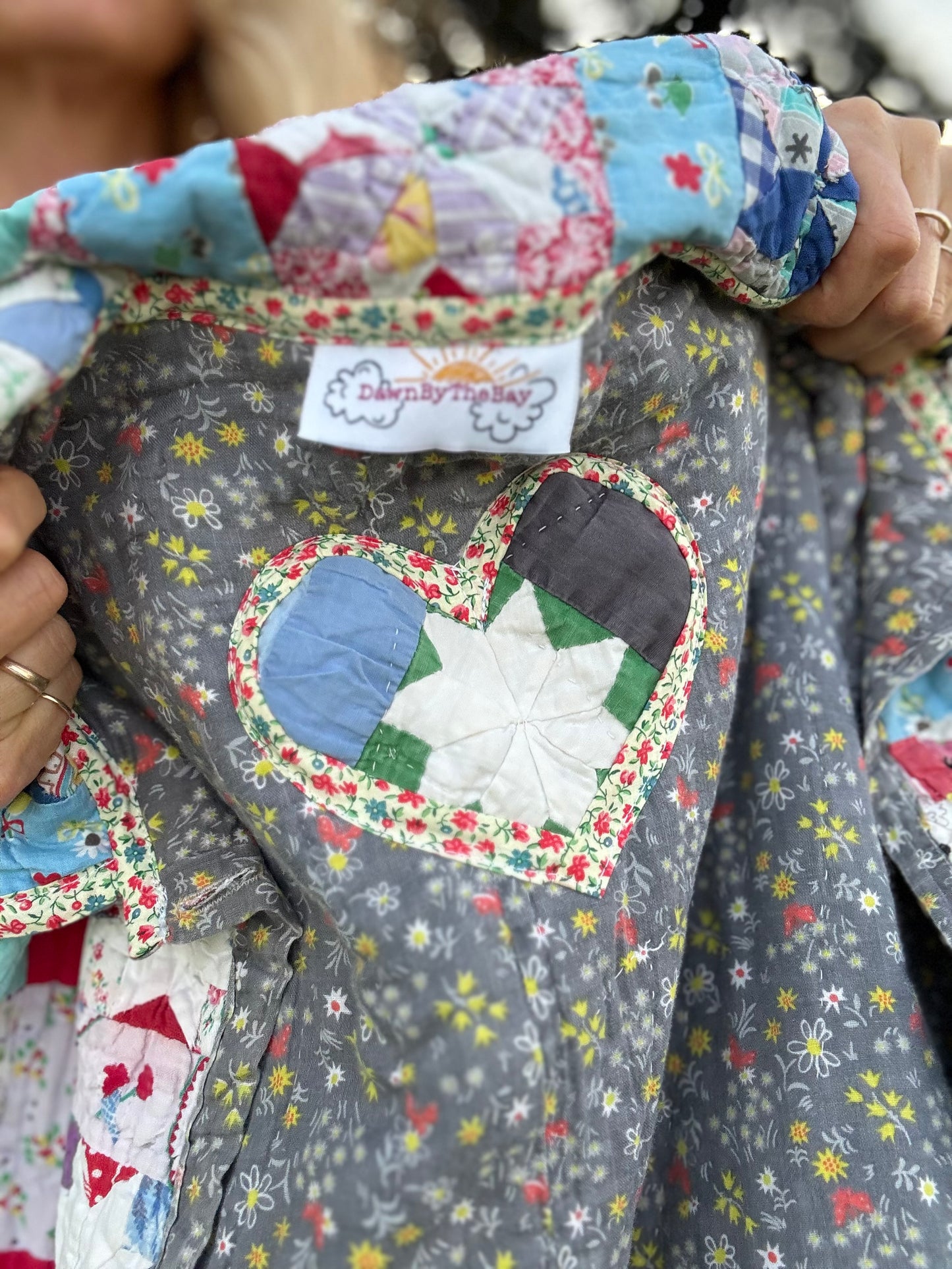 *Tiny Star Long Duster Coat w/ wood buttons