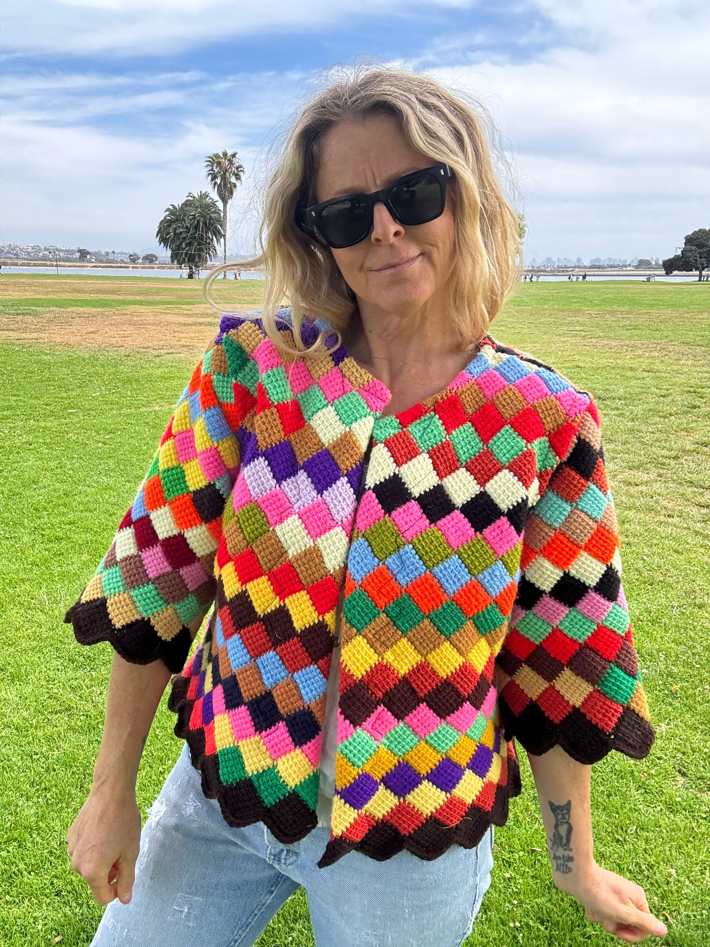 Rainbow Diamond Cropped coat