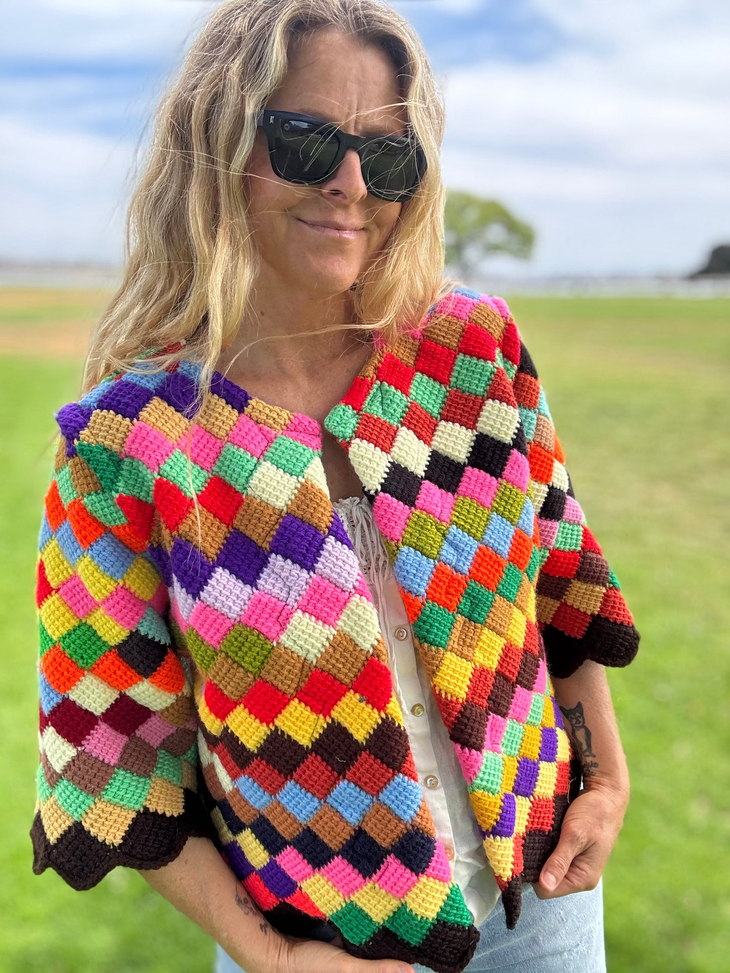 Rainbow Diamond Cropped coat