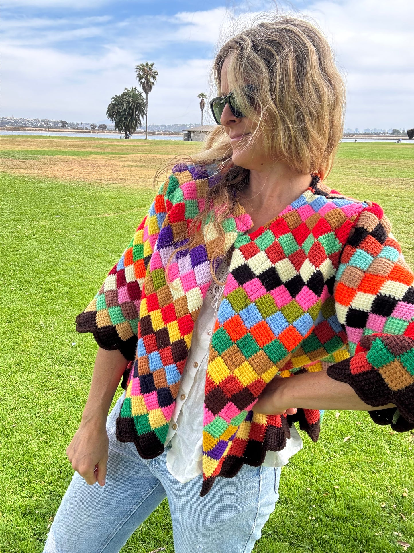 Rainbow Diamond Cropped coat