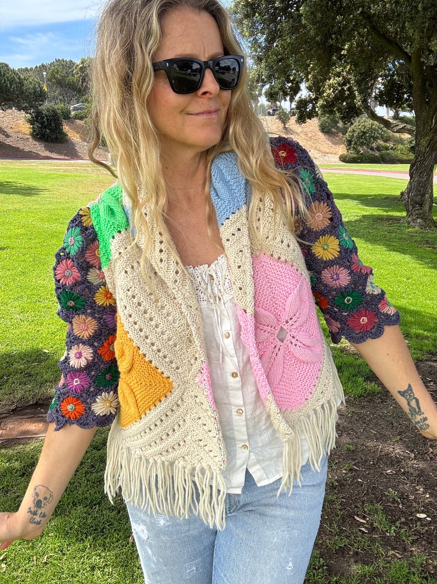 Cropped Daisy Chain Coat