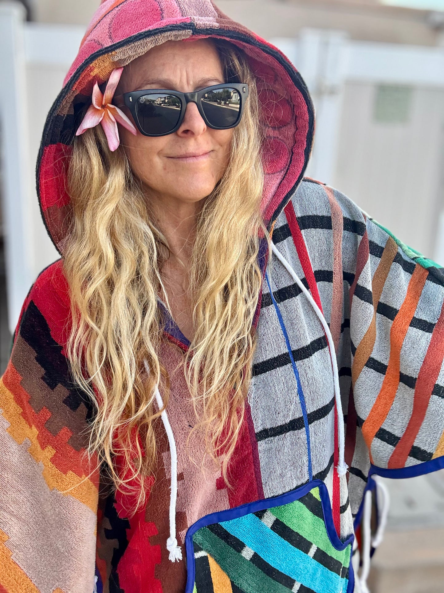 *Hooded Cover up ~ earthy rainbows