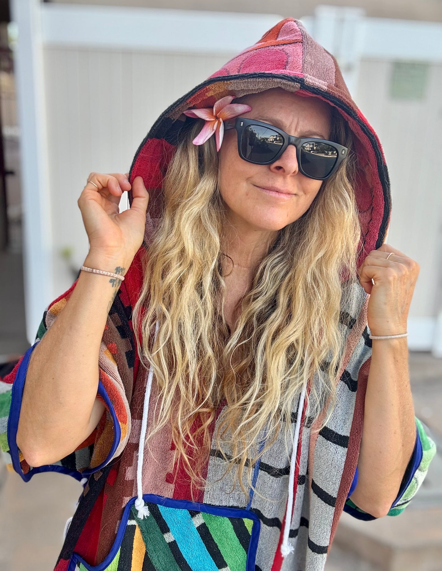 *Hooded Cover up ~ earthy rainbows