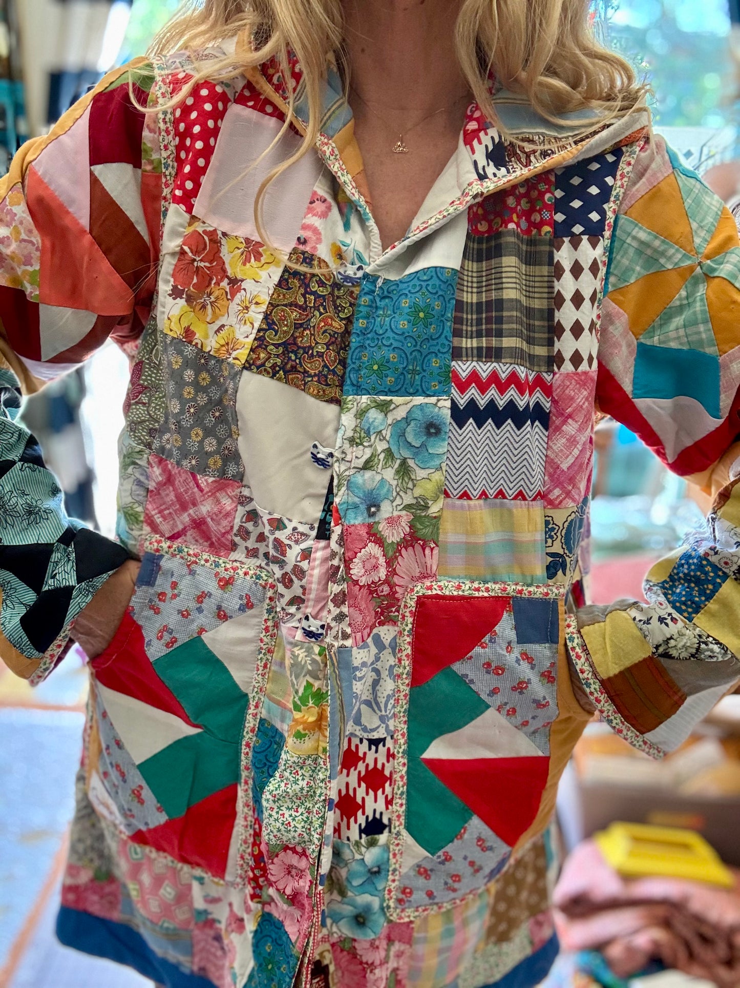 *Reversible Quilt Coat with Cat Buttons