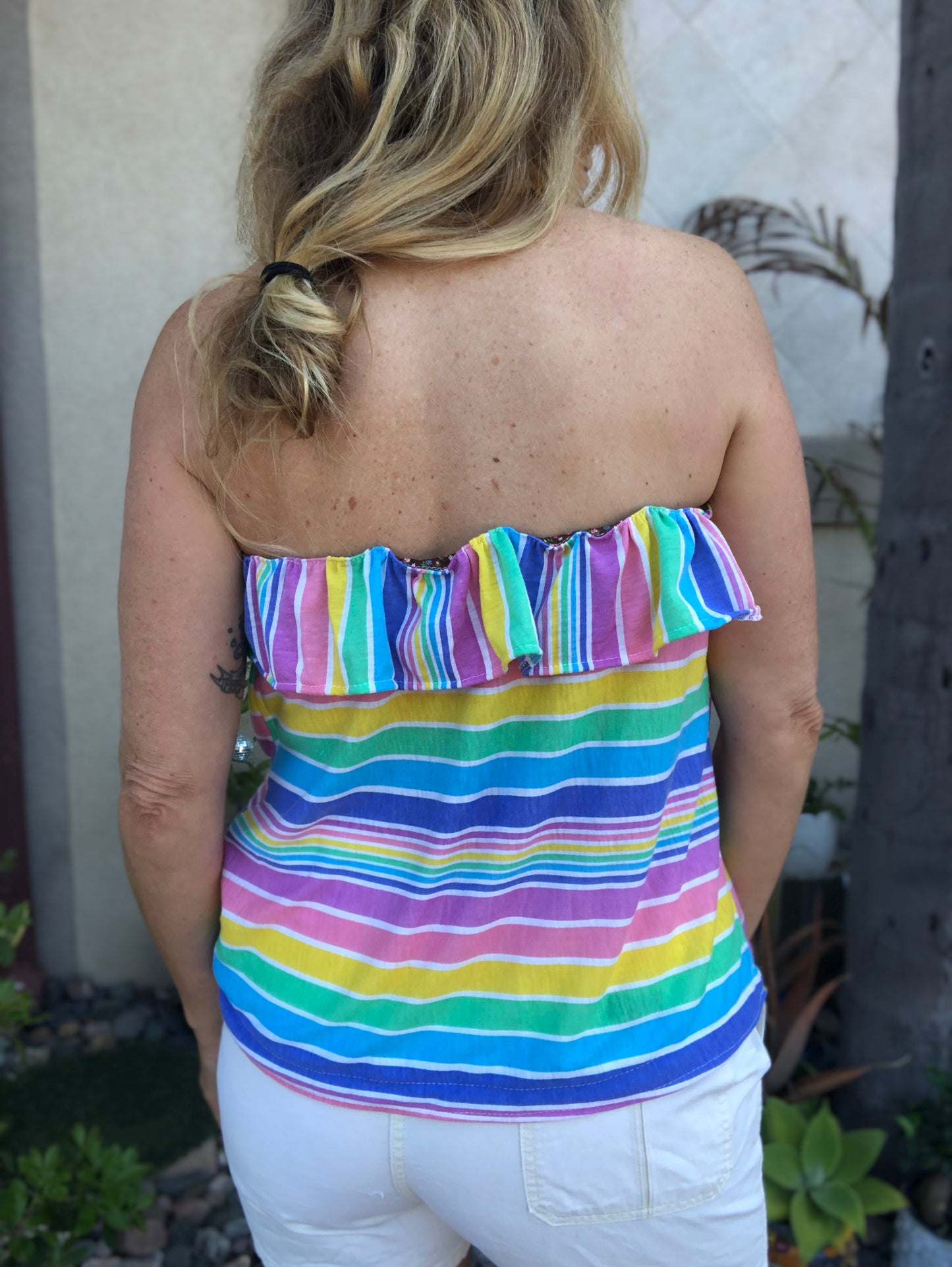 80s Rainbow tube top