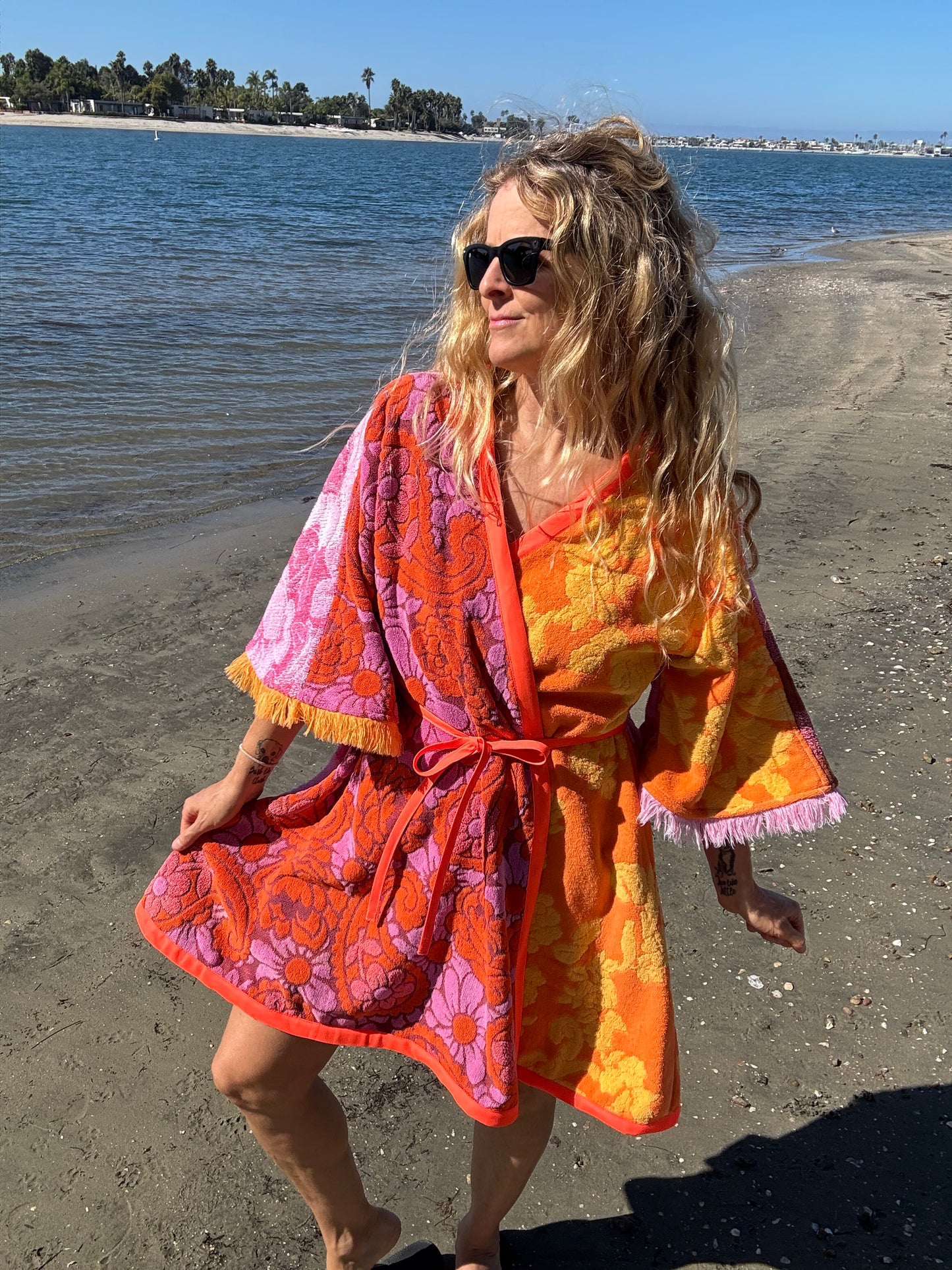 *Pink & Orange Robe/Wrap Dress