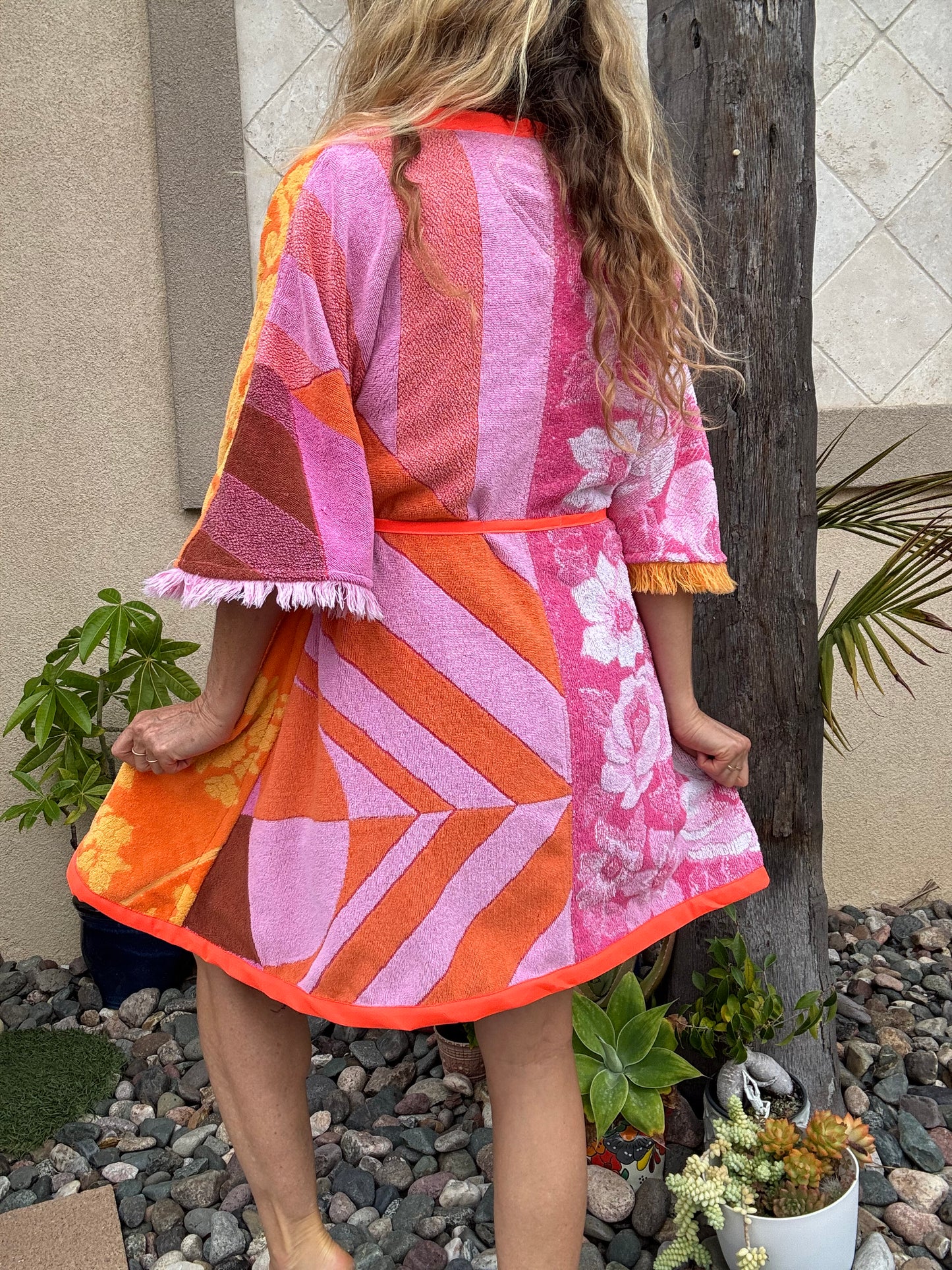 *Pink & Orange Robe/Wrap Dress