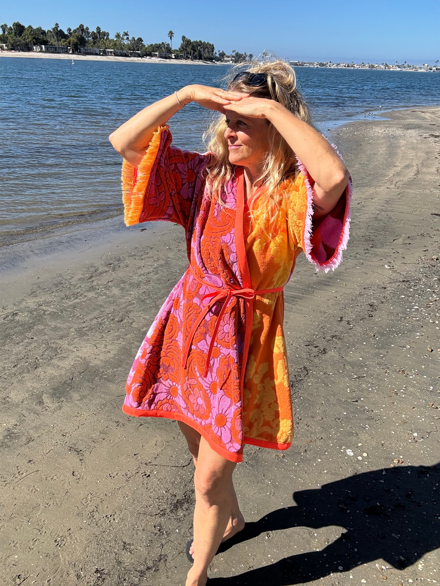 *Pink & Orange Robe/Wrap Dress