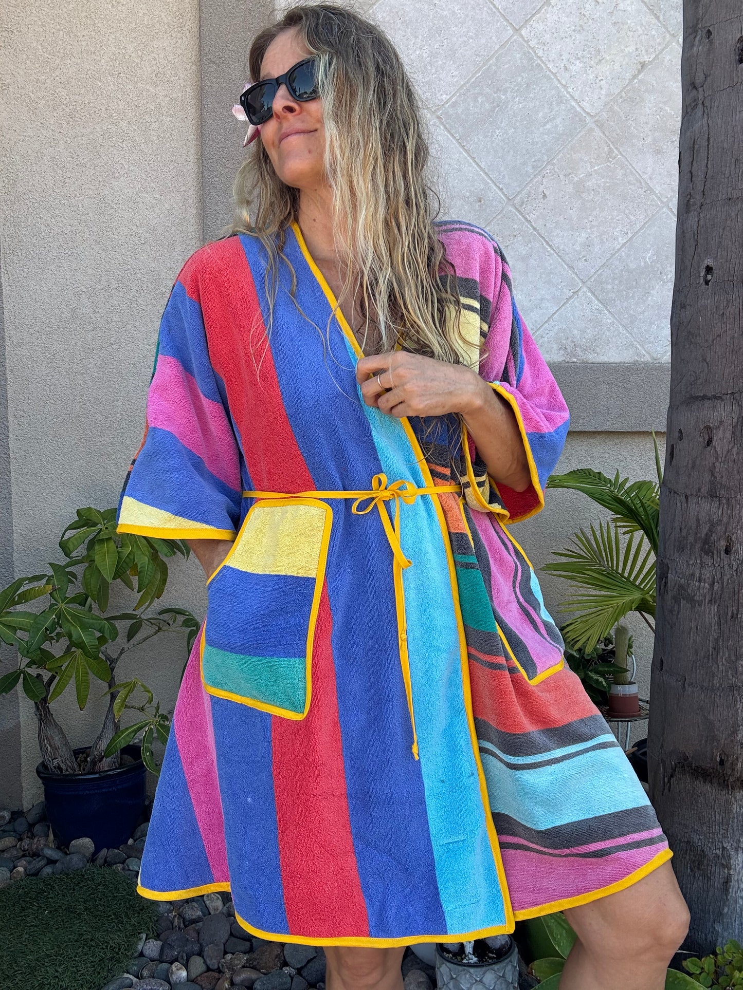 *Wrap Dress ~ 80s rainbow stripes