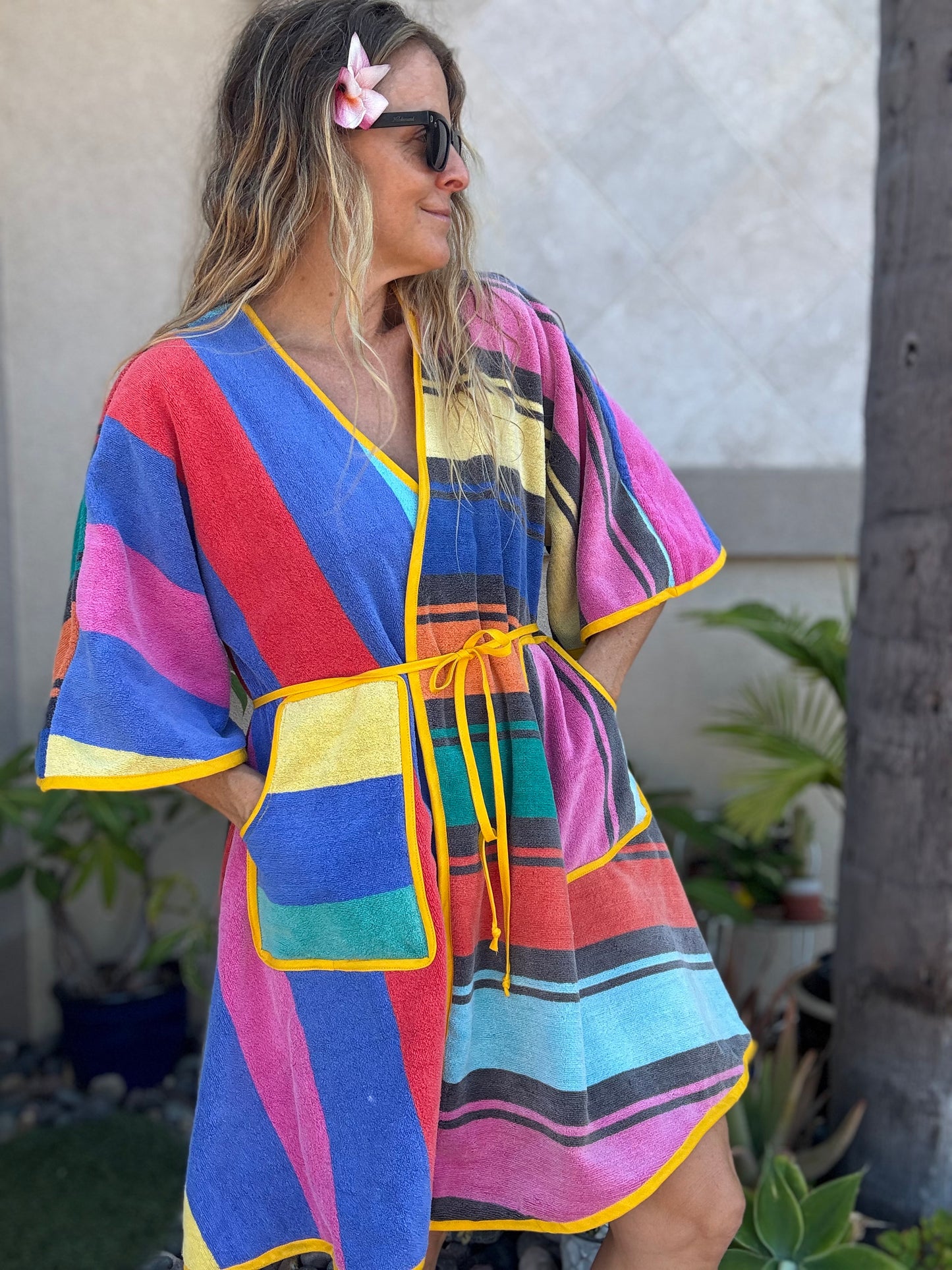 *Wrap Dress ~ 80s rainbow stripes