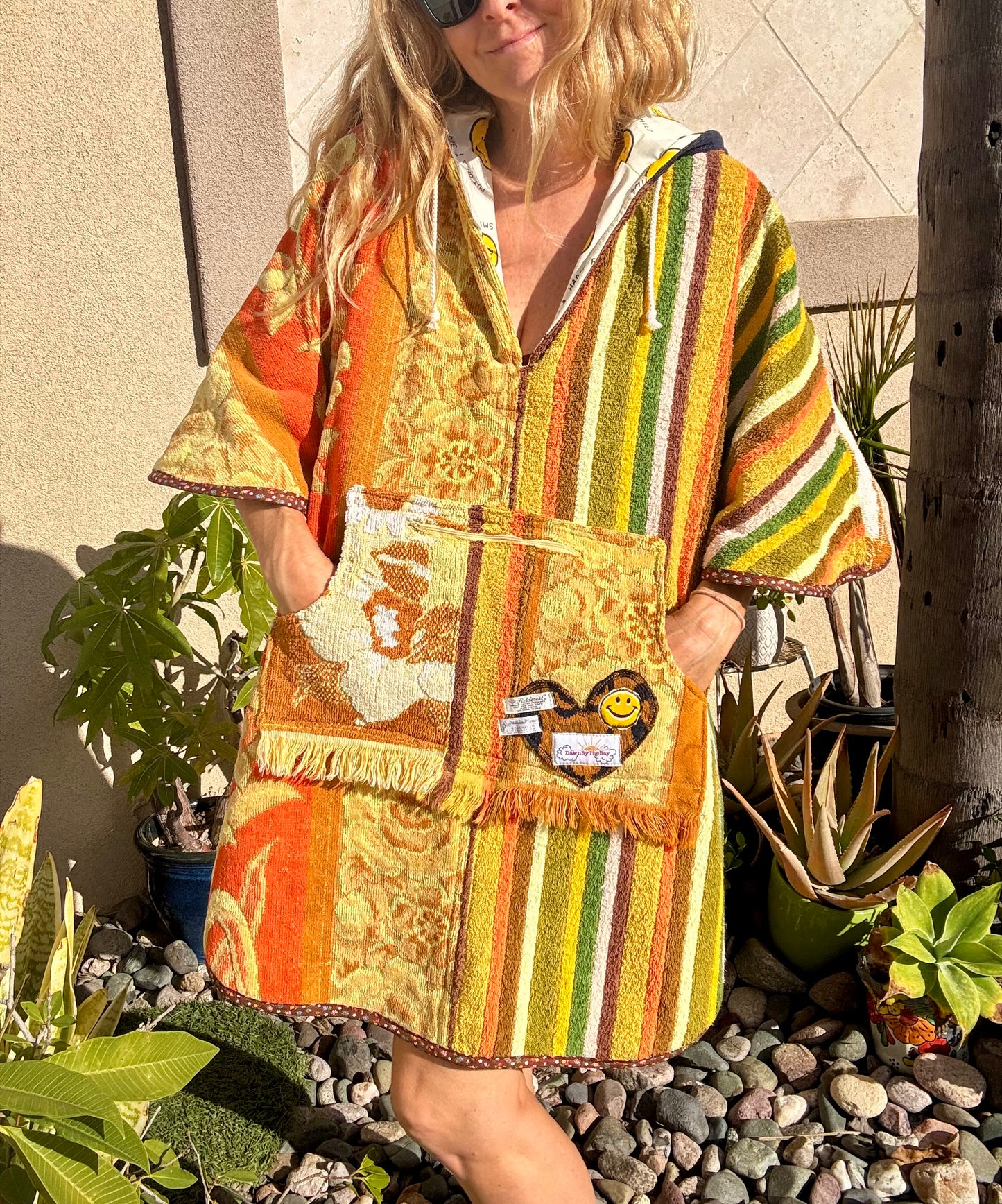 *Neutral Yellows Towel Dress / Poncho