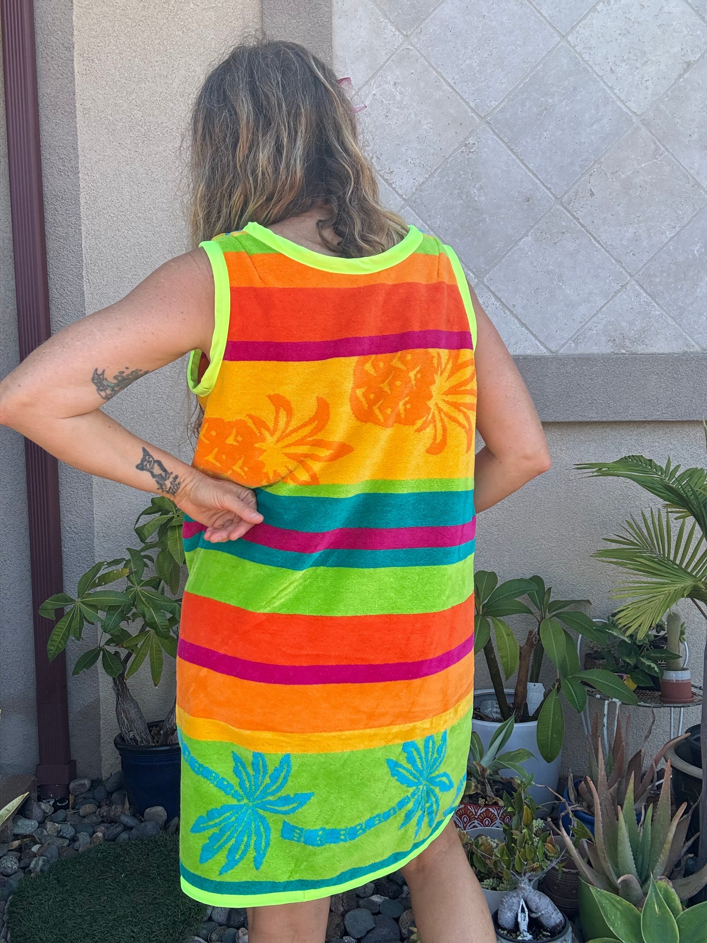 *3 Arm Hole Wrap Dress ~ pineapple