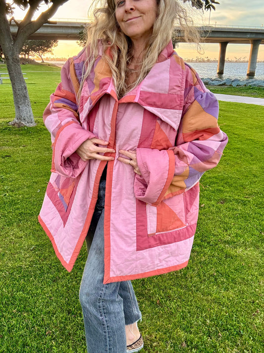 *Neutral Pinks Quilt Coat
