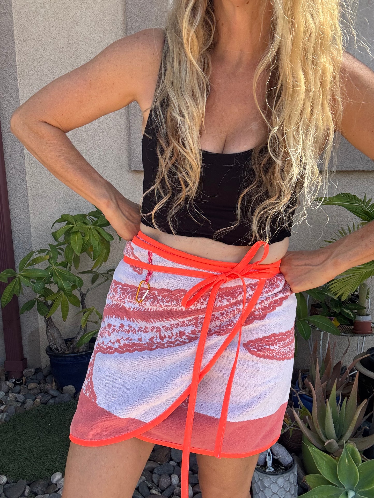 *Starfish Wrap Skirt ~ neon orange