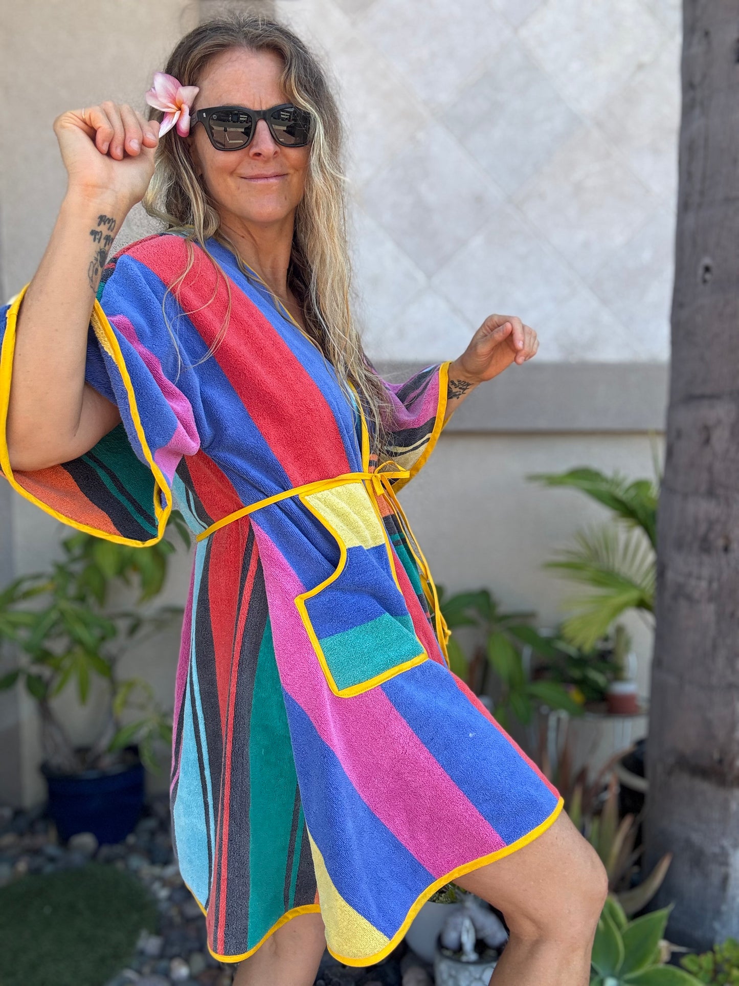 *Wrap Dress ~ 80s rainbow stripes