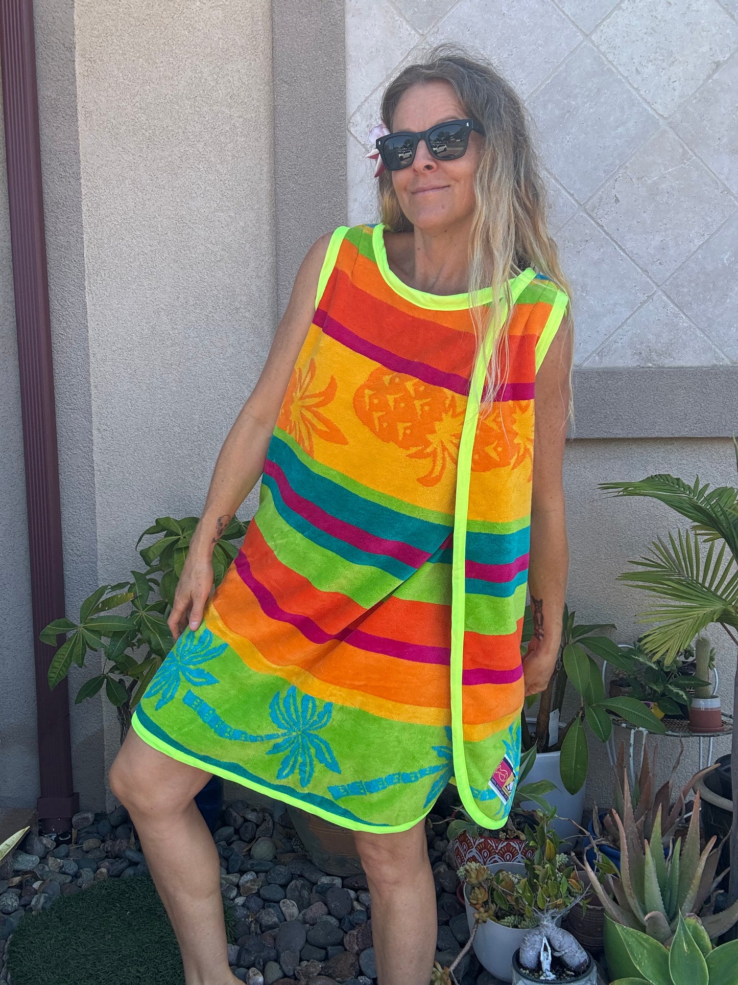 *3 Arm Hole Wrap Dress ~ pineapple