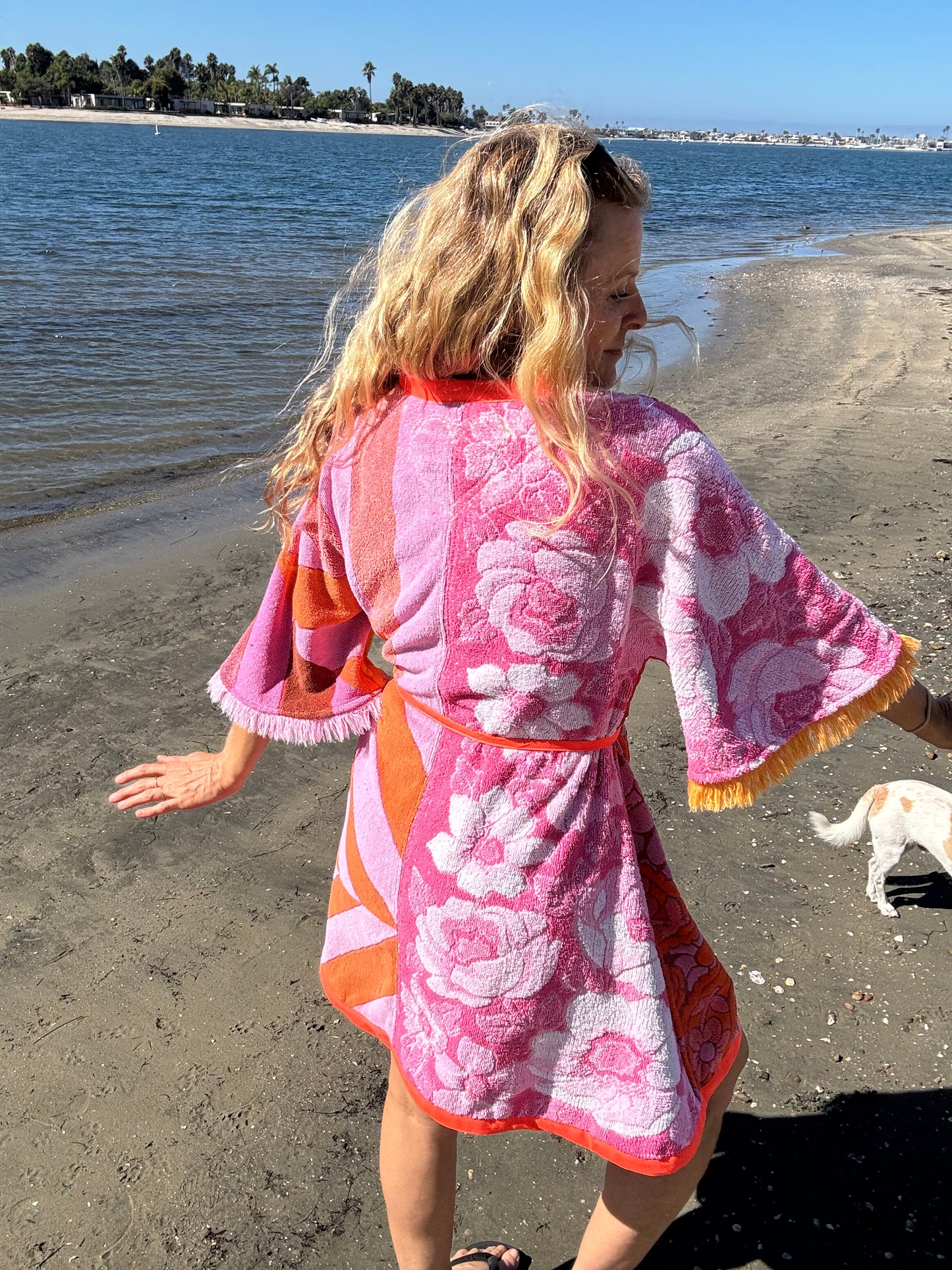 *Pink & Orange Robe/Wrap Dress