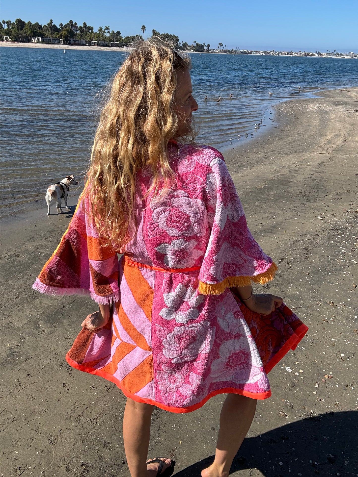 *Pink & Orange Robe/Wrap Dress