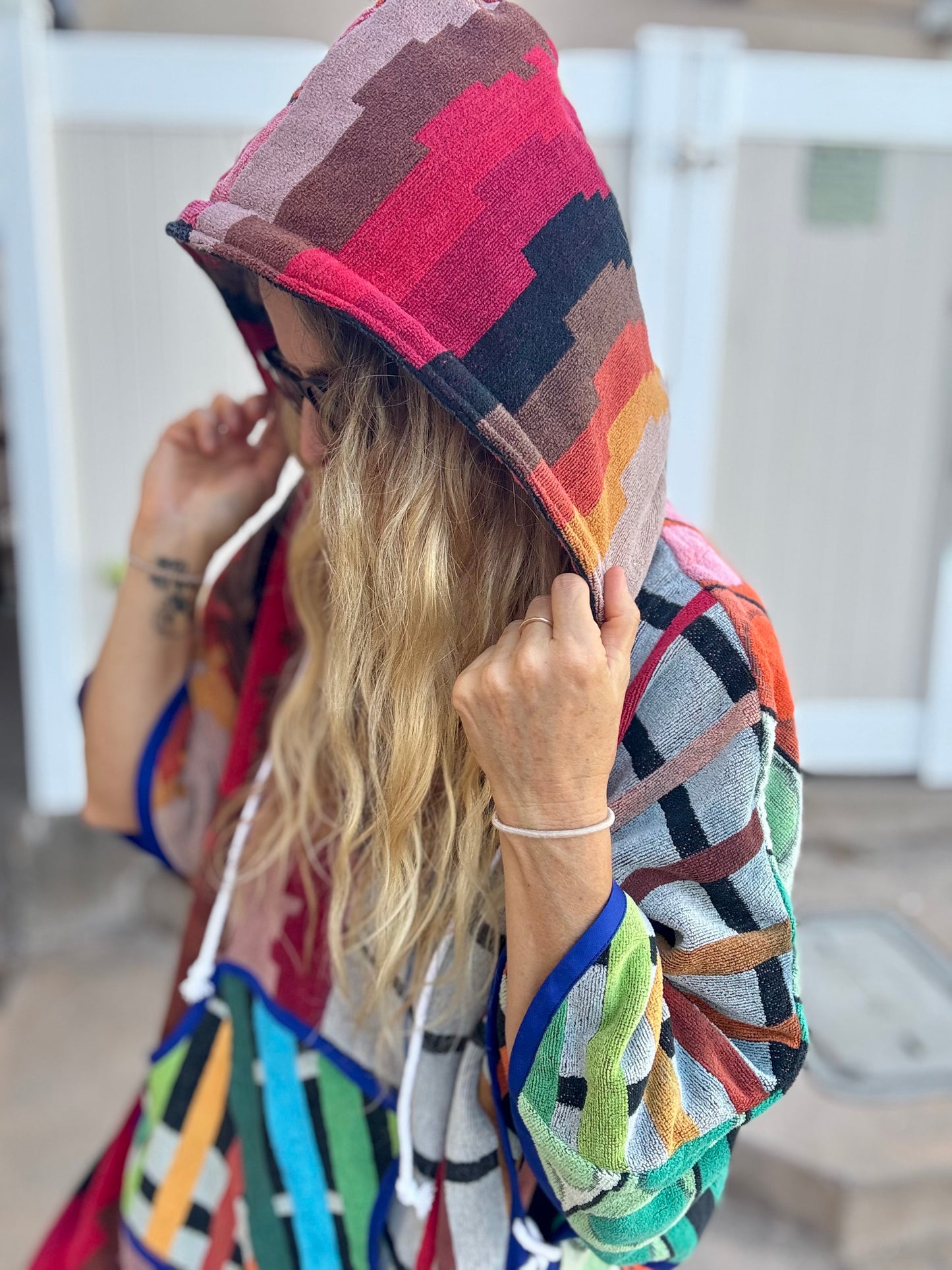*Hooded Cover up ~ earthy rainbows
