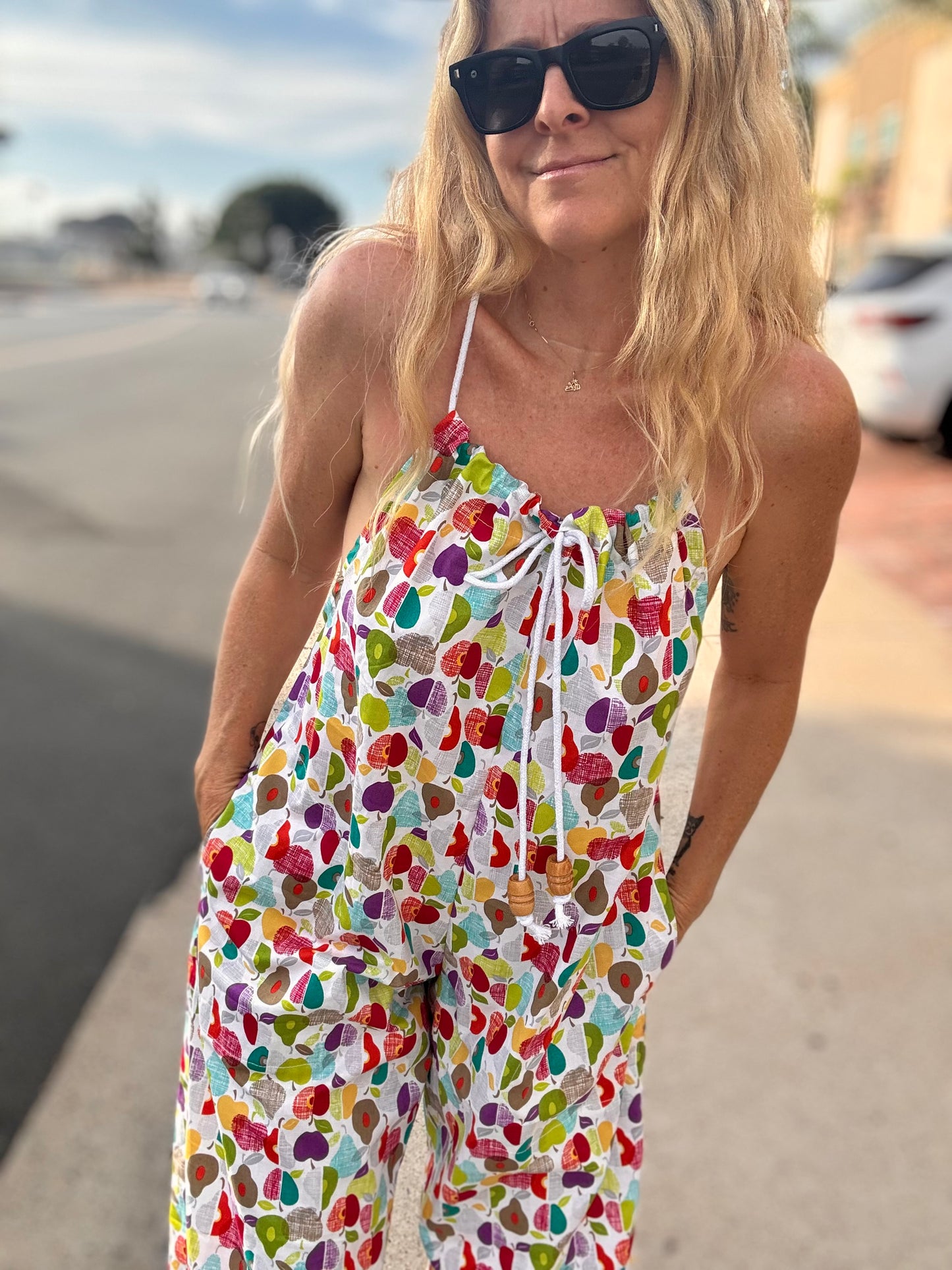 * Rope Romper ~ Rainbow Pears & Apples