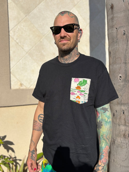 Men’s Large pocket tee- Kids Drawing