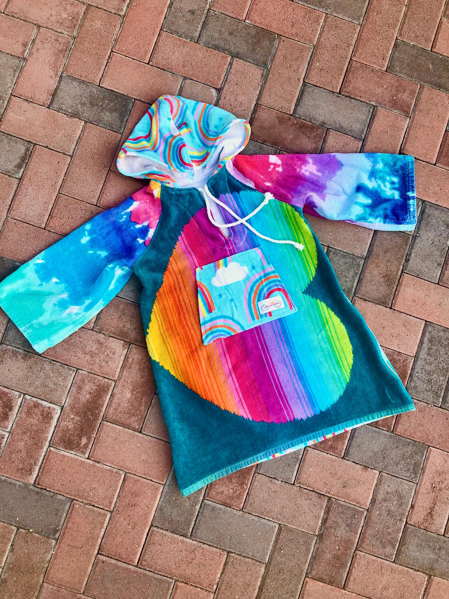 Reserved for Renee- child sized rainbow poncho