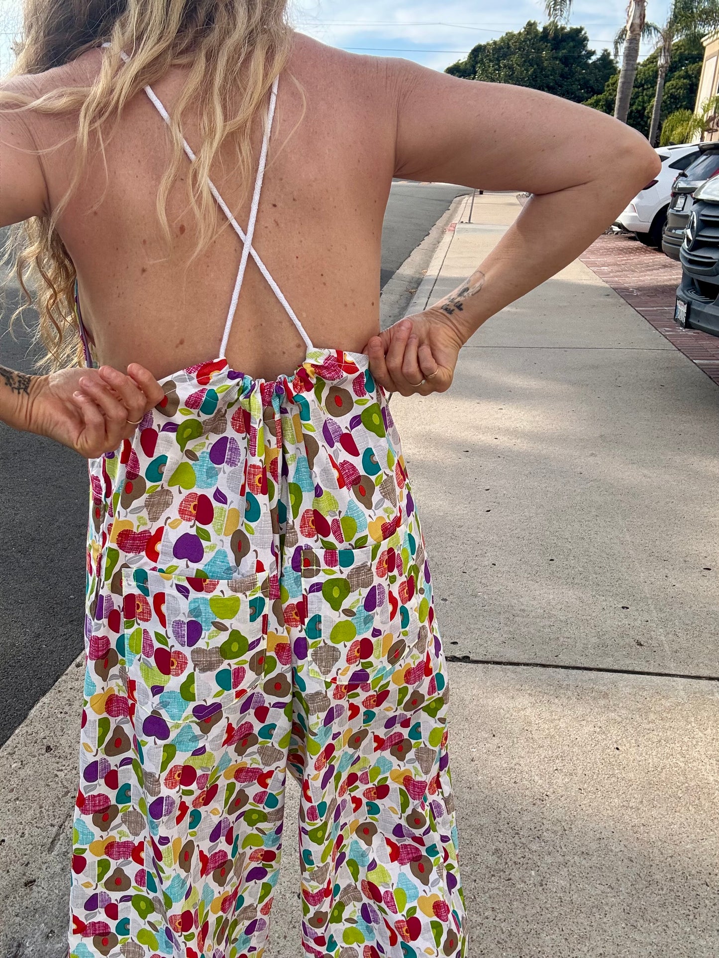 * Rope Romper ~ Rainbow Pears & Apples