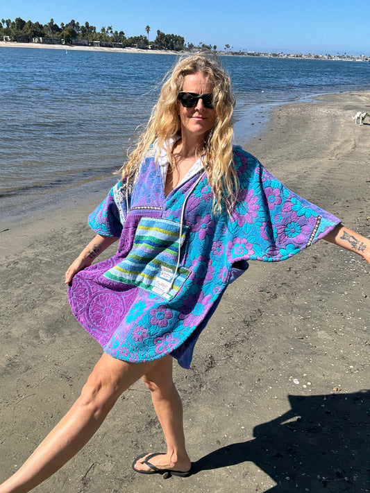*Purple and Blue Towel Dress/Poncho