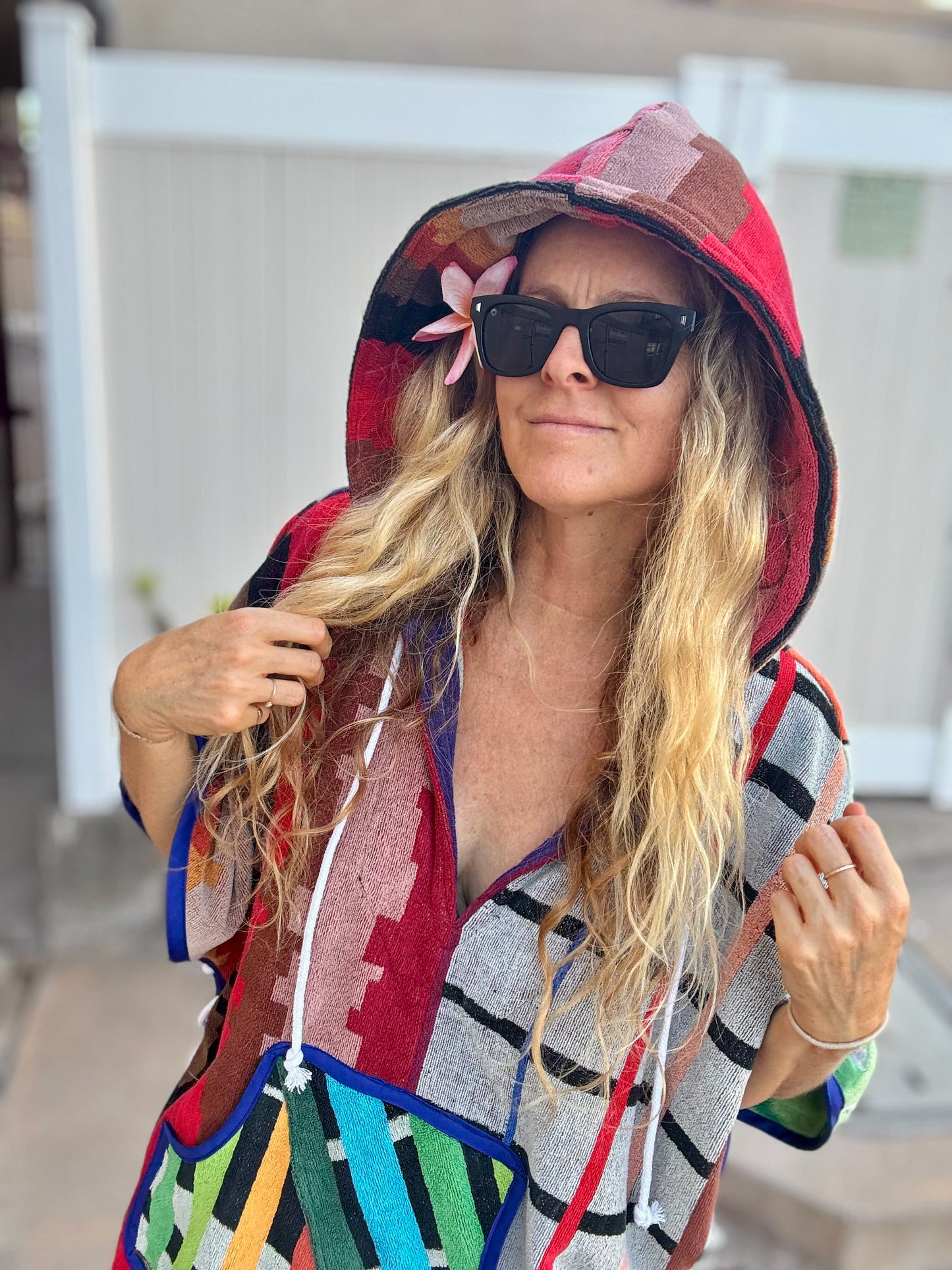*Hooded Cover up ~ earthy rainbows