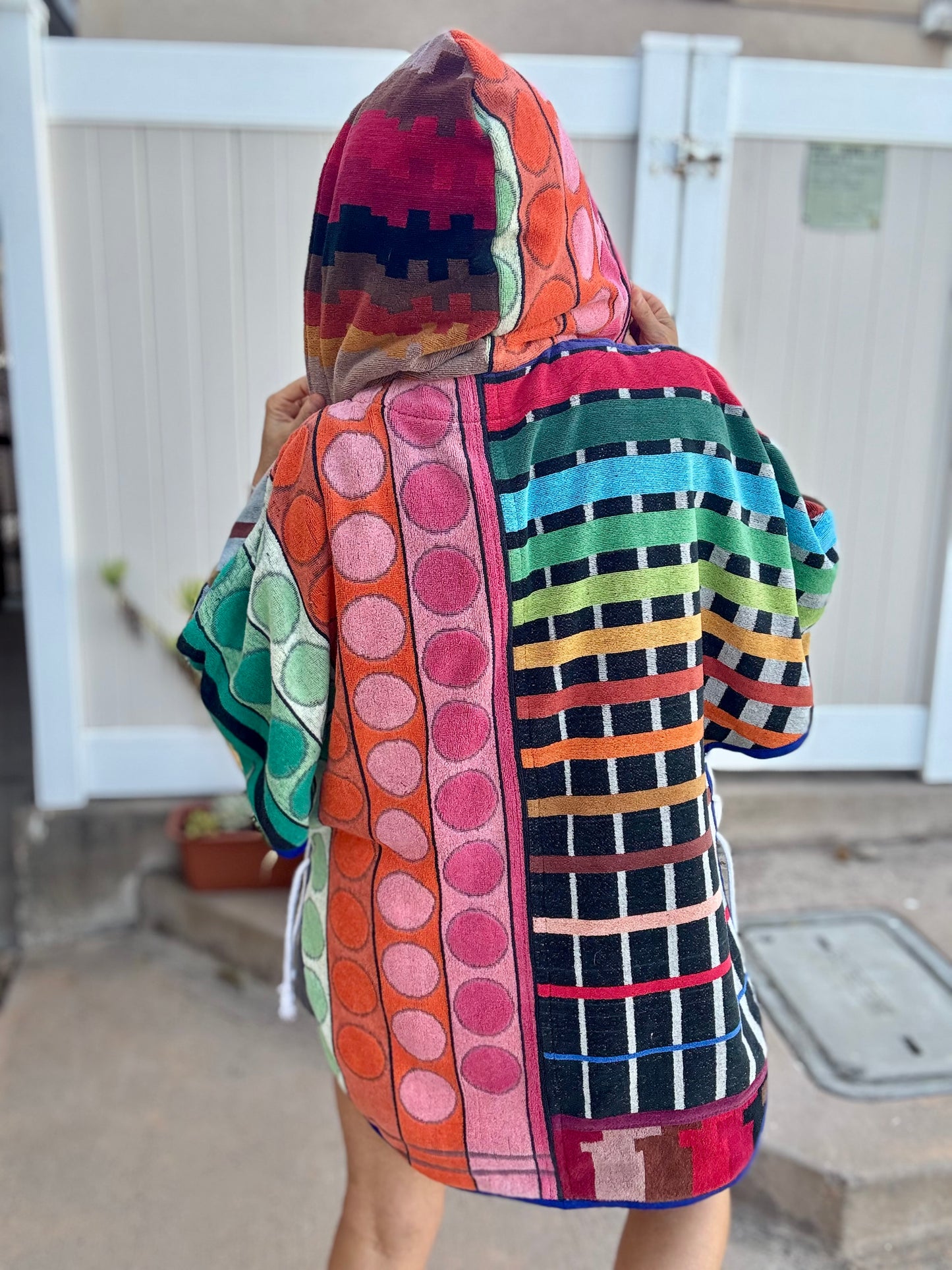 *Hooded Cover up ~ earthy rainbows
