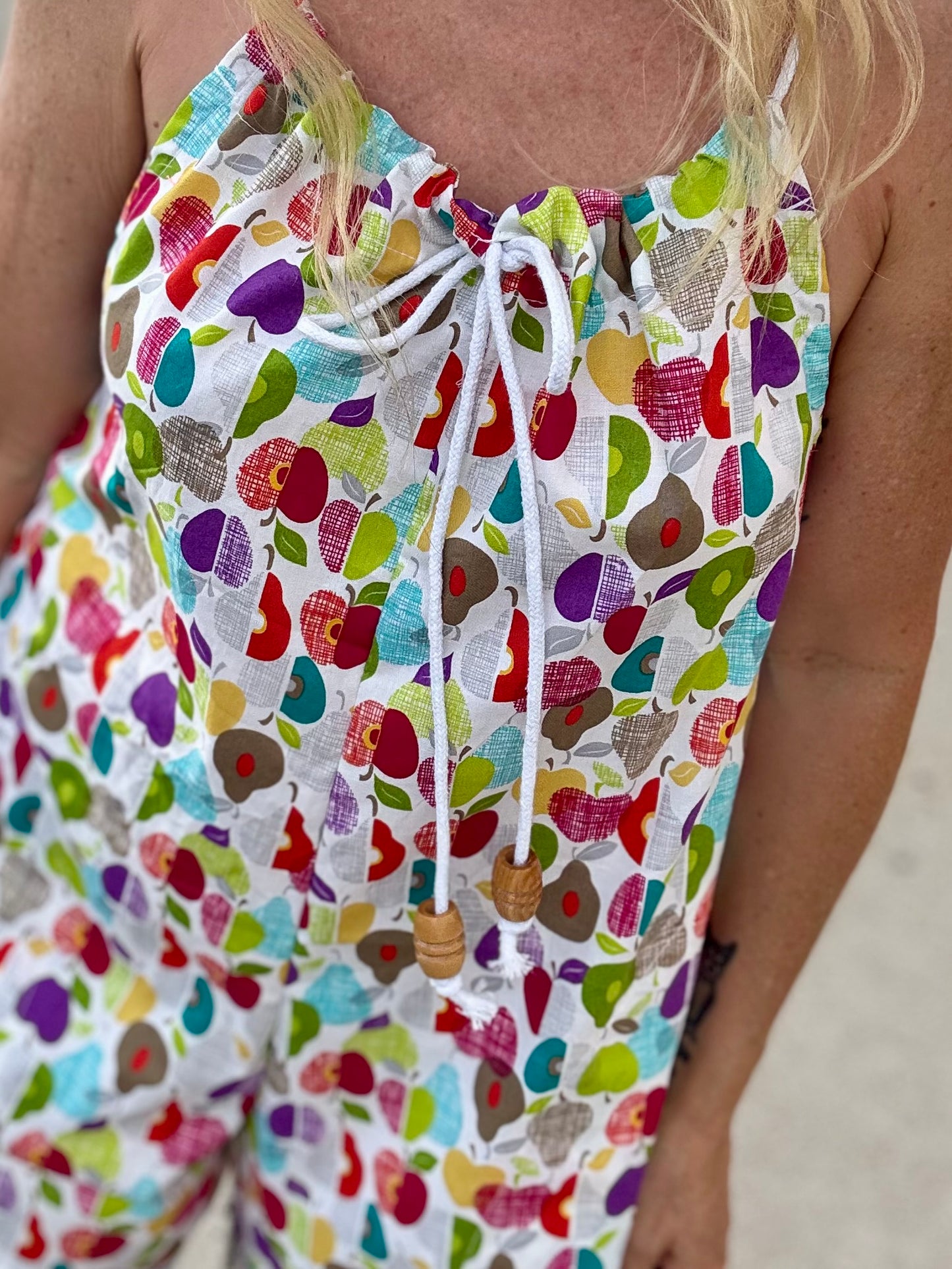 * Rope Romper ~ Rainbow Pears & Apples